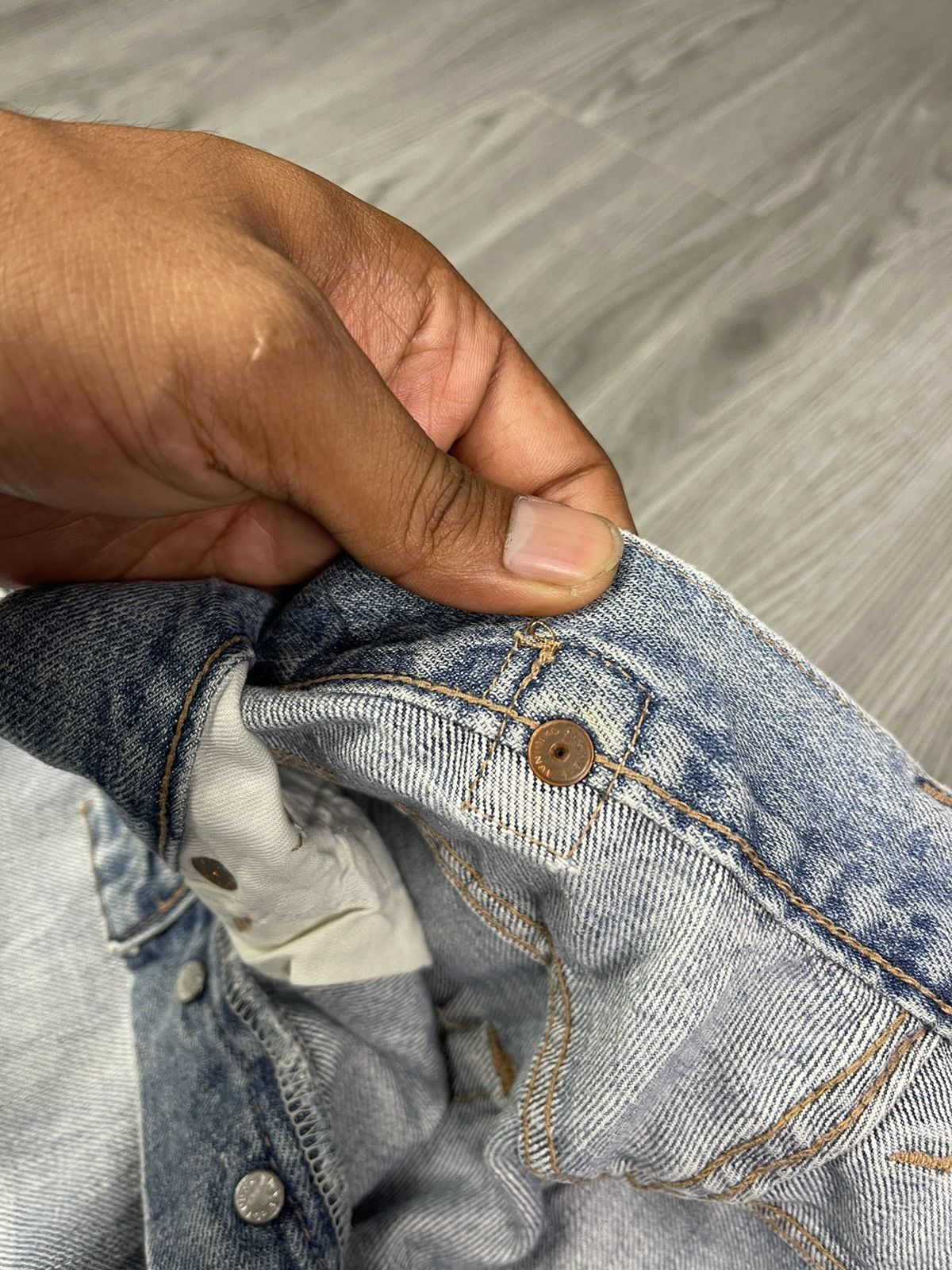 Vintage Gucci Back Buckle Distressed Denim Size US 30 / EU 46 - 12 Thumbnail