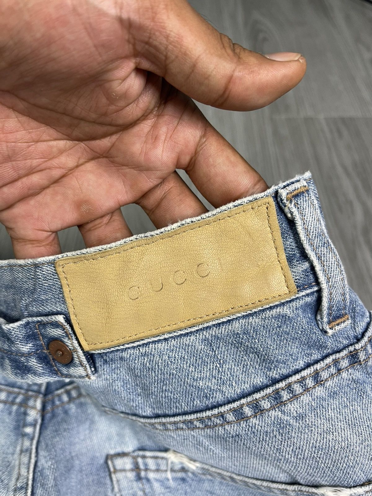 Vintage Gucci Back Buckle Distressed Denim Size US 30 / EU 46 - 18 Thumbnail