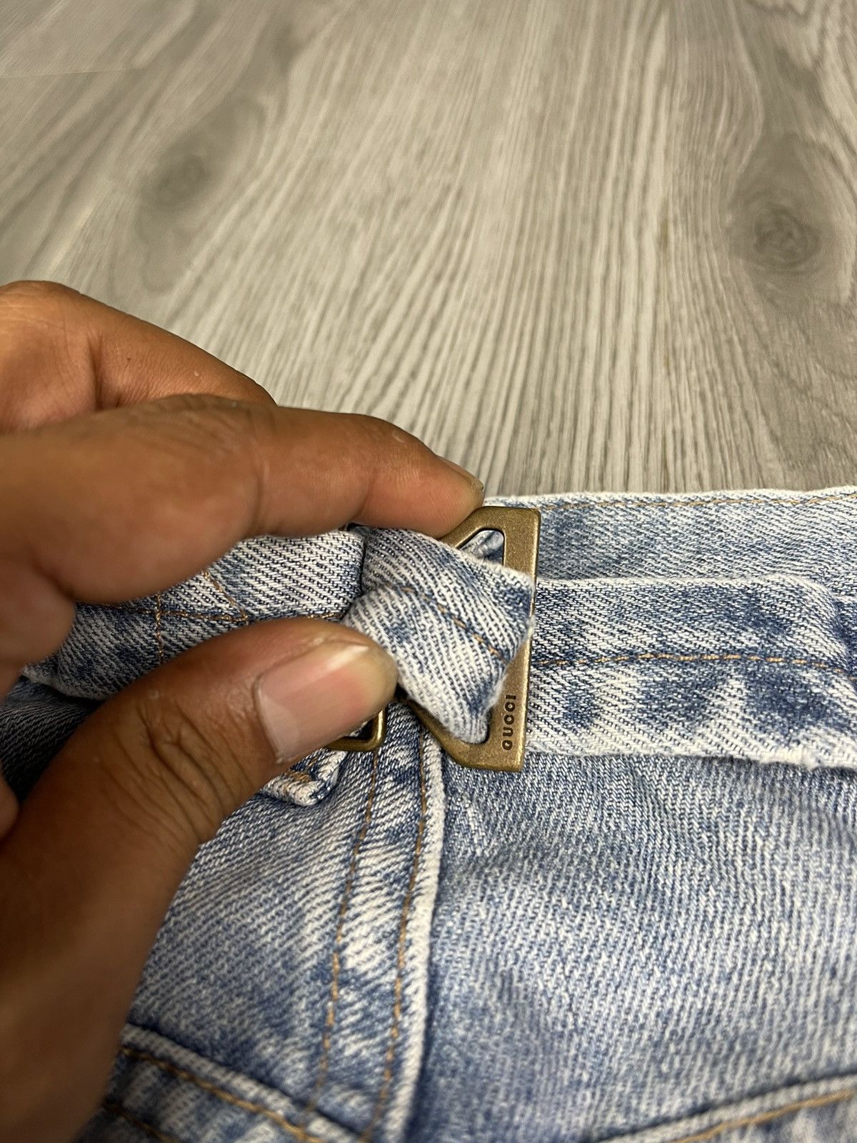 Vintage Gucci Back Buckle Distressed Denim Size US 30 / EU 46 - 19 Thumbnail