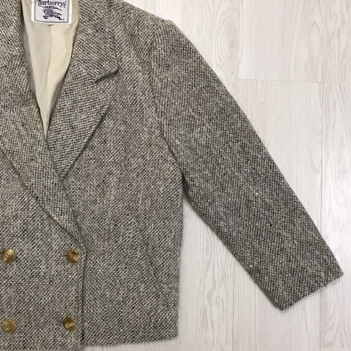 Burberry × Vintage 💥RARE💥 Vintage Burberry Herringbone Wool Classic Jacket Size US S / EU 44-46 / 1 - 5 Thumbnail