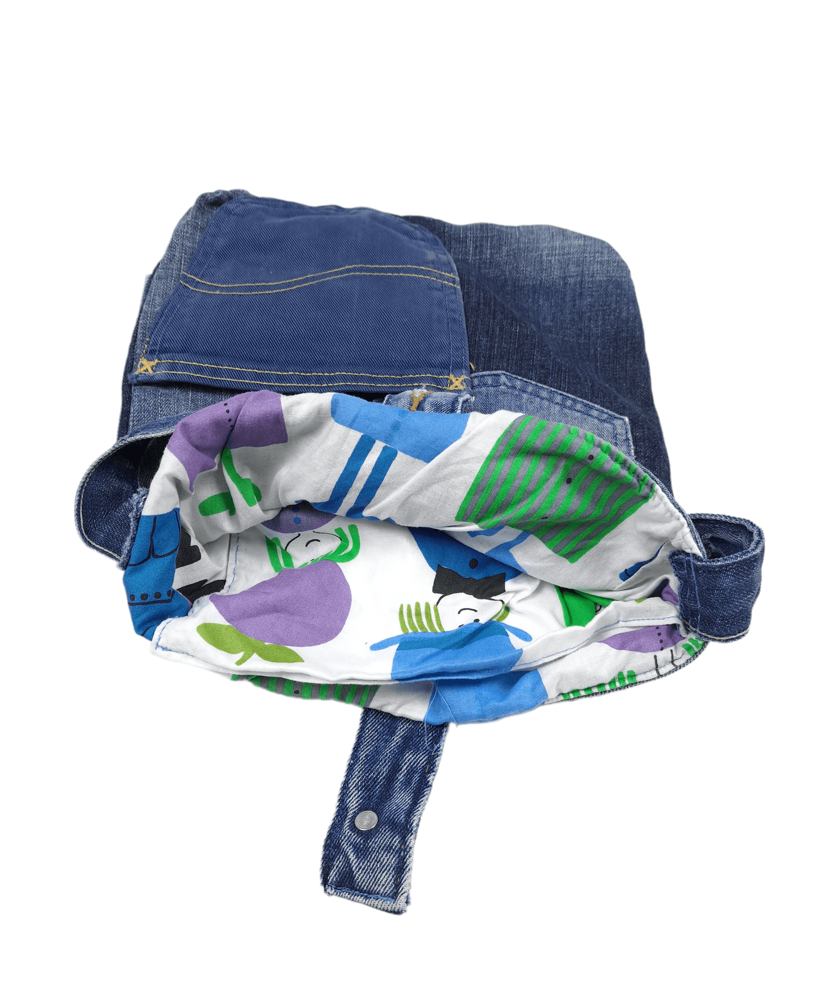 Japanese Brand 💎 00's Y2K VIntage Multi Pocket Custom Denim Jeans Handbag Size ONE SIZE - 3 Thumbnail
