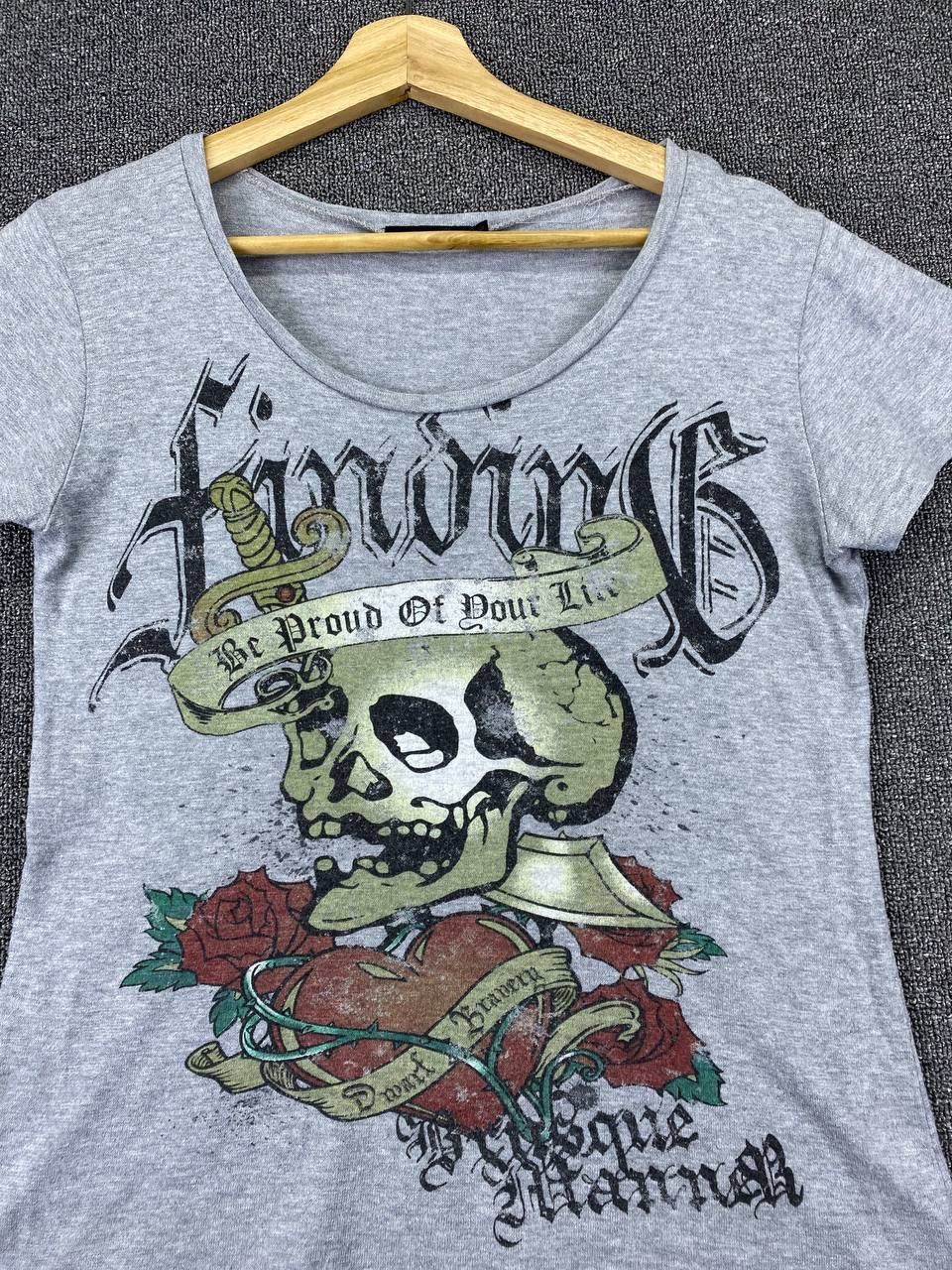 Japanese Brand Vintage Punk Skulls Ed Hardy Gothic Punk Style Tee T Shirts Size L / US 10 / IT 46 - 3 Thumbnail