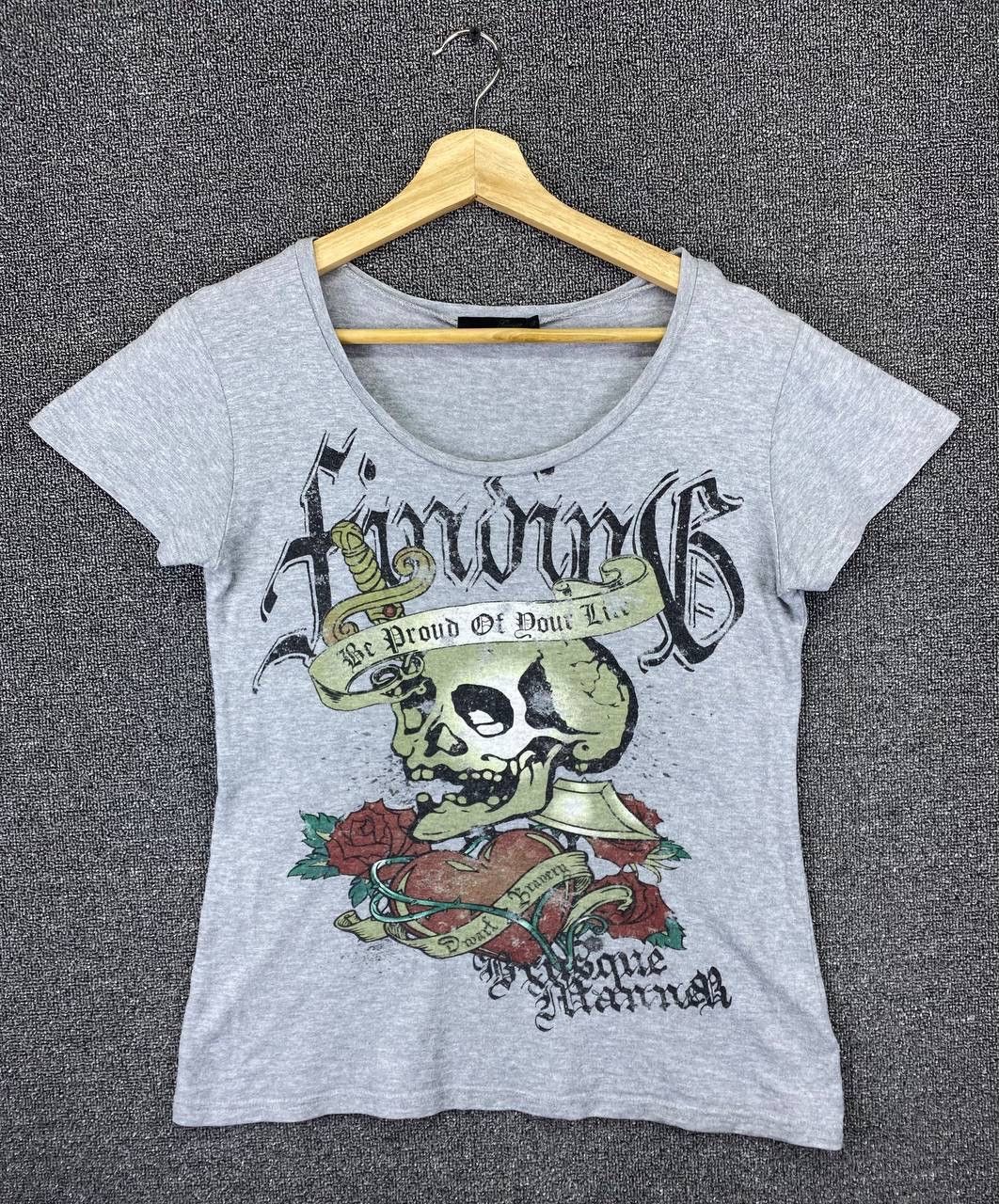 Japanese Brand Vintage Punk Skulls Ed Hardy Gothic Punk Style Tee T Shirts Size L / US 10 / IT 46 - 1 Thumbnail