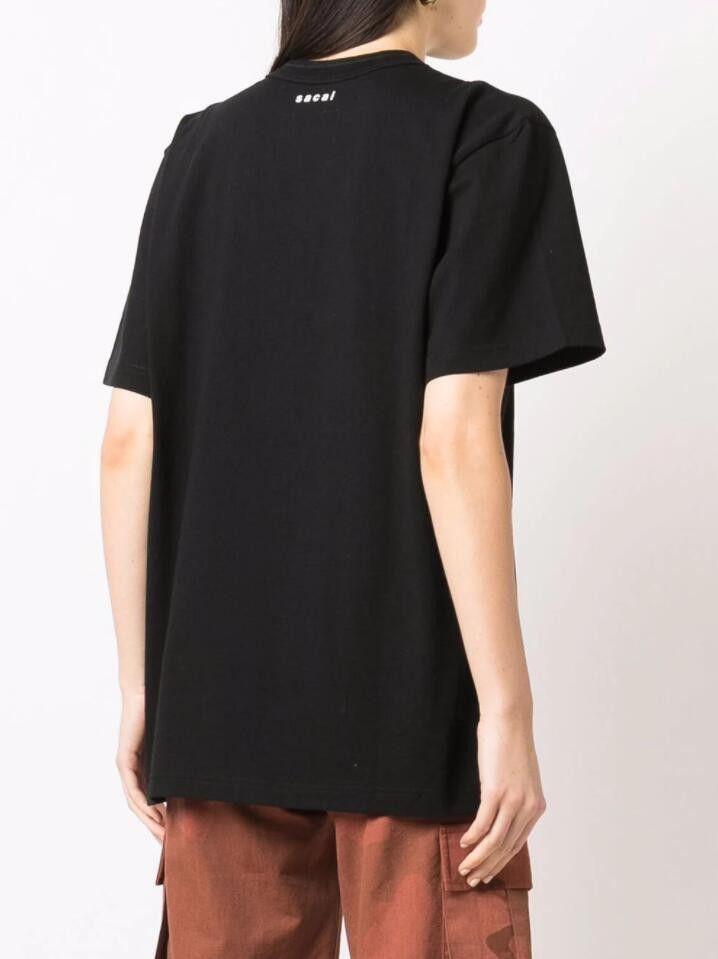 Kaws BNWT AW21 SACAI x KAWS FLOCKED LOGO PRINT TSHIRT BLACK 0 Size US XS / EU 42 / 0 - 17 Thumbnail