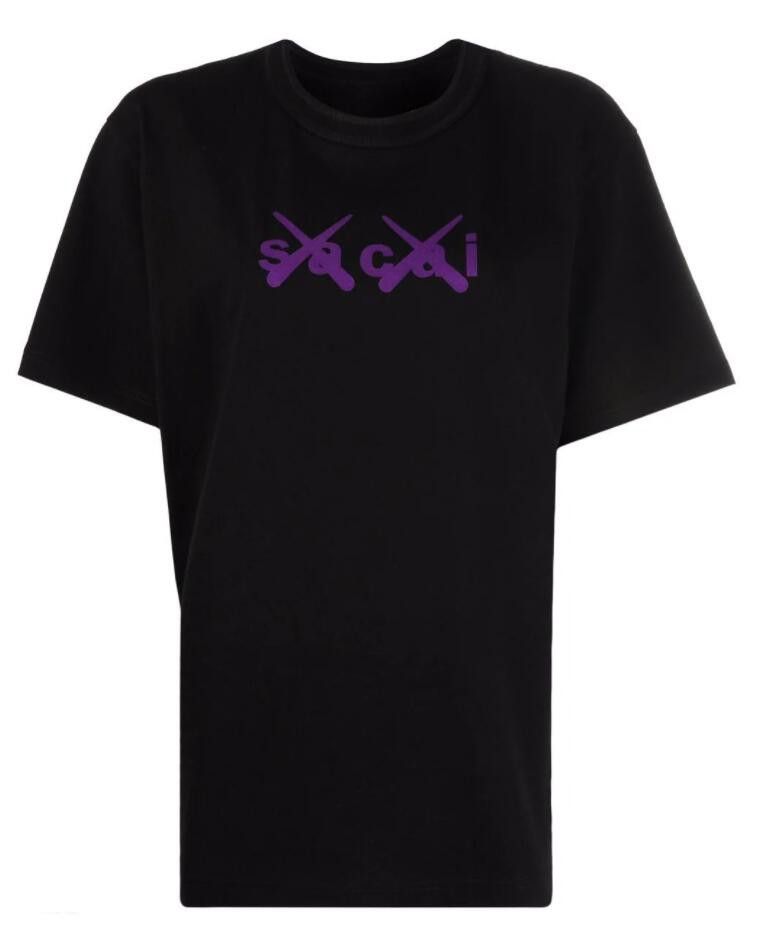 Kaws BNWT AW21 SACAI x KAWS FLOCKED LOGO PRINT TSHIRT BLACK 0 Size US XS / EU 42 / 0 - 12 Thumbnail