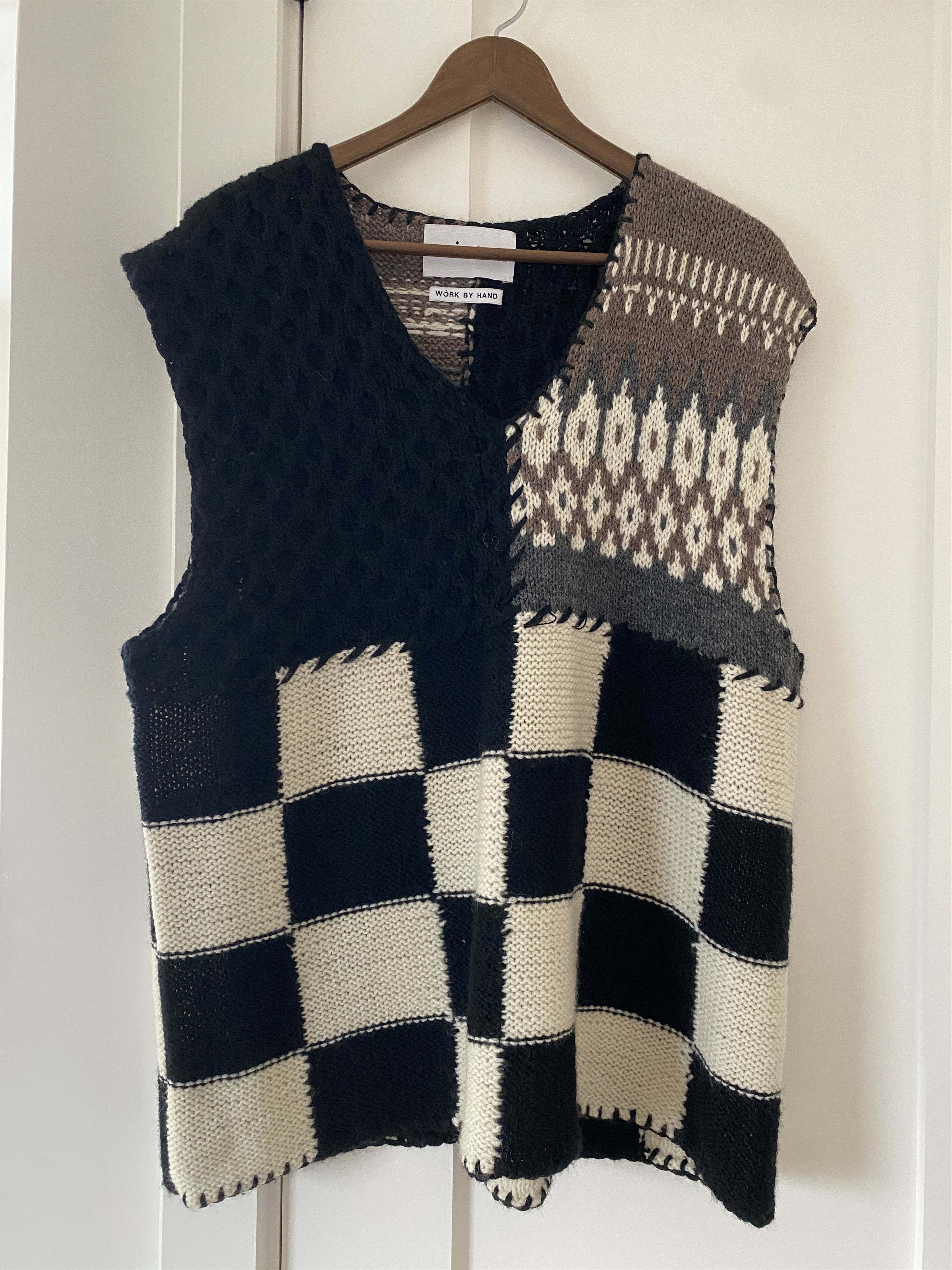 image of Noma T D Knit Vest in Black/Brown, Men's (Size Large)
