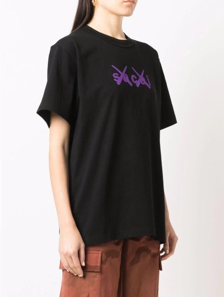 Kaws BNWT AW21 SACAI x KAWS FLOCKED LOGO PRINT TSHIRT BLACK 2 Size US M / EU 48-50 / 2 - 15 Thumbnail