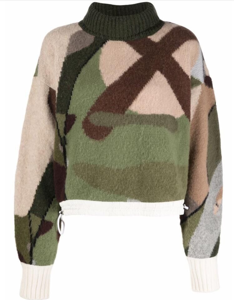 Kaws BNWT AW21 SACAI x KAWS CAMO KNIT SWEATER 3 Size L / US 10 / IT 46 - 11 Thumbnail