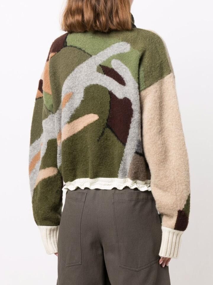 Kaws BNWT AW21 SACAI x KAWS CAMO KNIT SWEATER 3 Size L / US 10 / IT 46 - 13 Thumbnail
