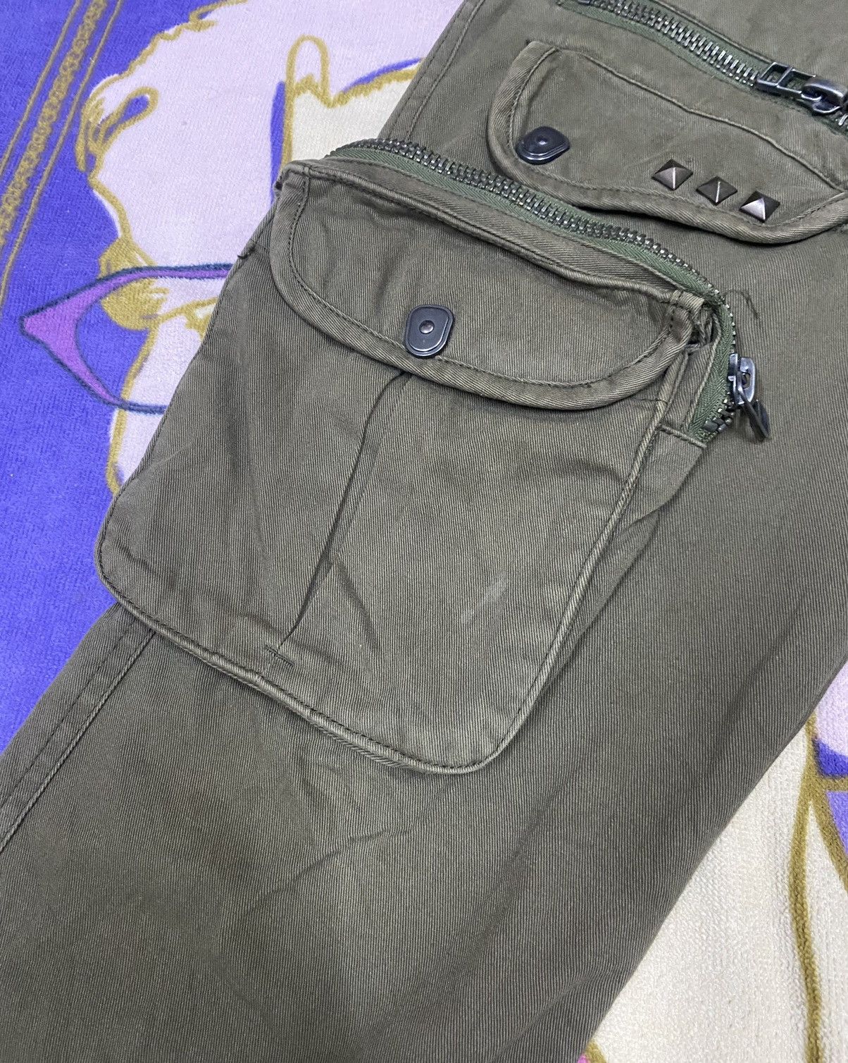 Japanese Brand DAILY NEWS Cargo/Tactical Pants x Punk Design x Spike x Rare Size US 31 - 8 Thumbnail