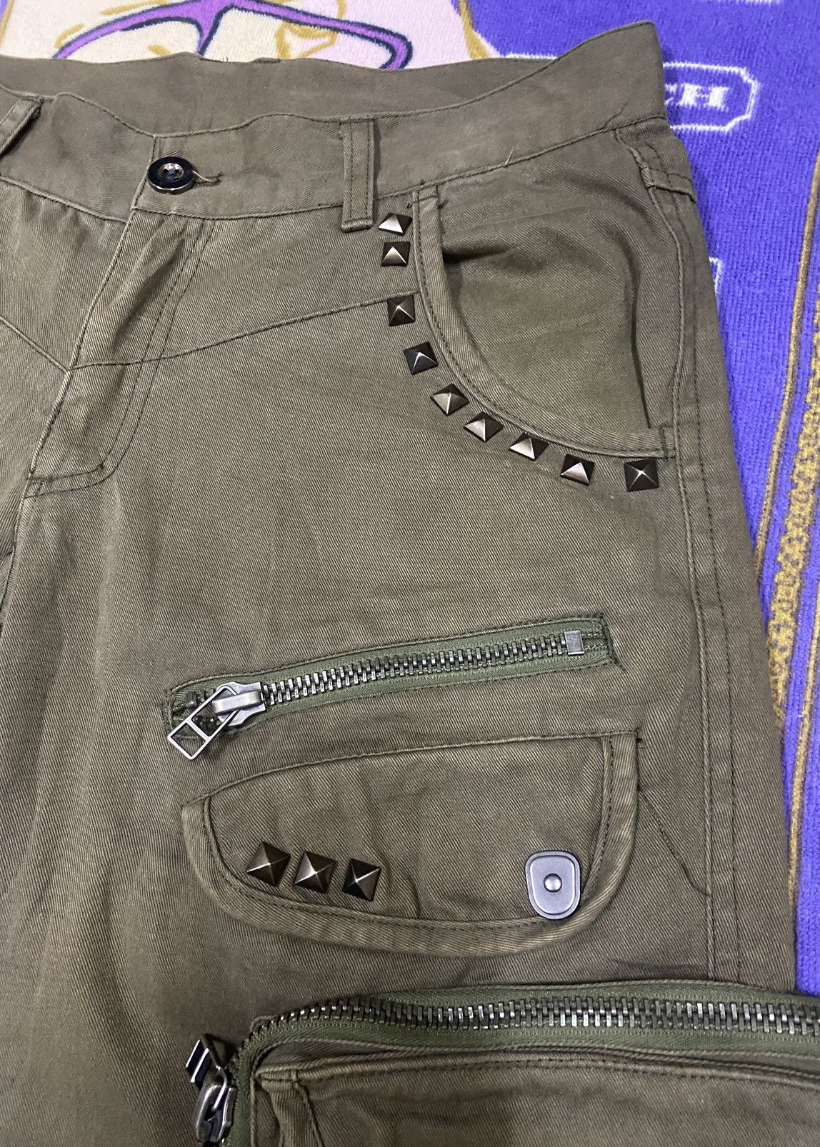 Japanese Brand DAILY NEWS Cargo/Tactical Pants x Punk Design x Spike x Rare Size US 31 - 6 Thumbnail