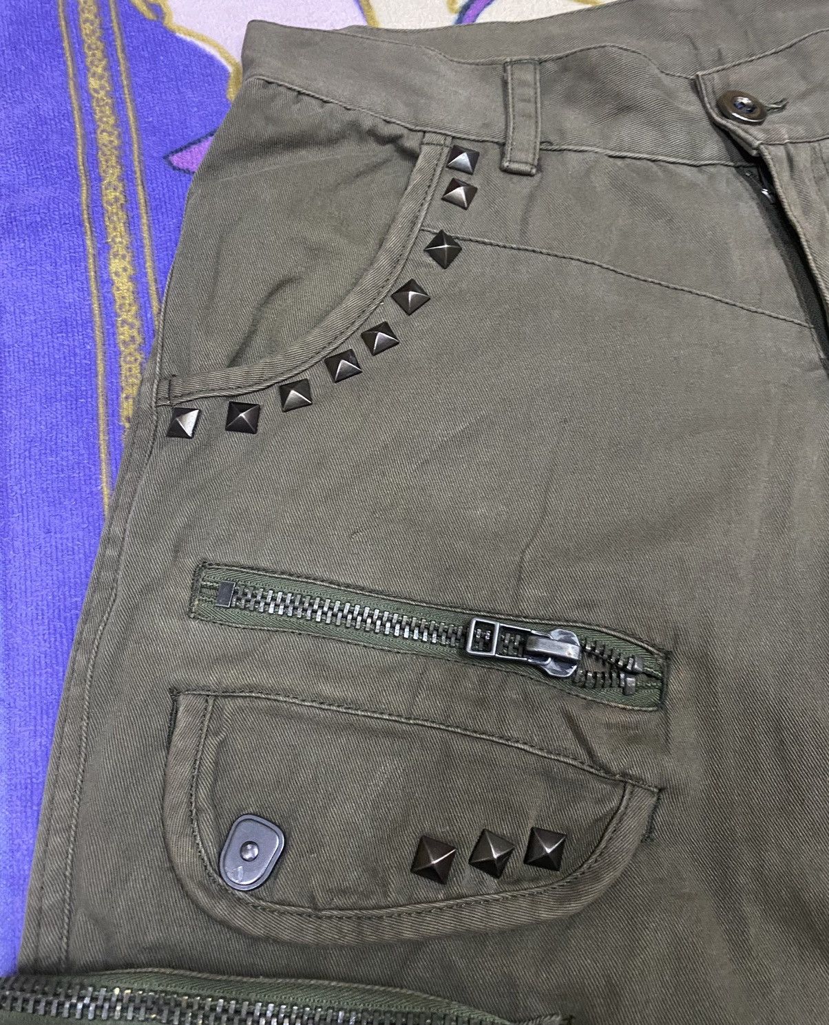 Japanese Brand DAILY NEWS Cargo/Tactical Pants x Punk Design x Spike x Rare Size US 31 - 5 Thumbnail