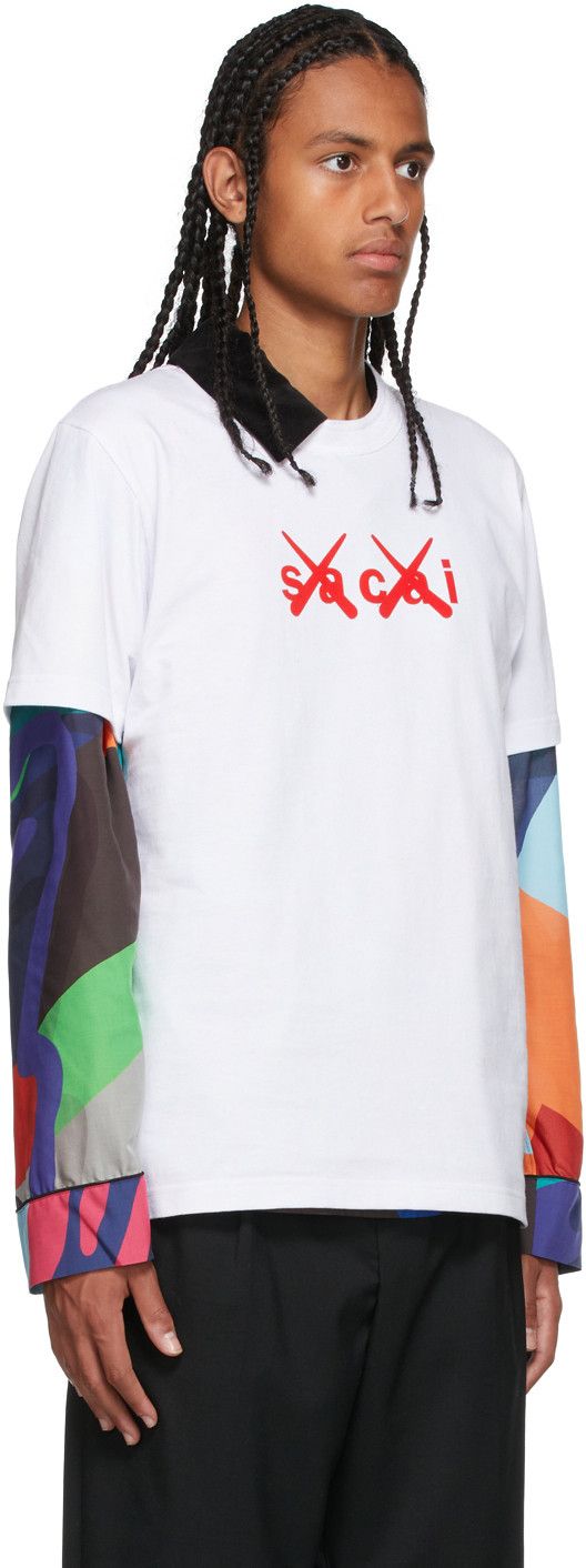 Kaws BNWT AW21 SACAI x KAWS FLOCKED LOGO PRINT TSHIRT WHITE 2 Size US M / EU 48-50 / 2 - 15 Thumbnail