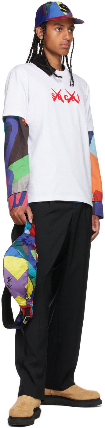 Kaws BNWT AW21 SACAI x KAWS FLOCKED LOGO PRINT TSHIRT WHITE 2 Size US M / EU 48-50 / 2 - 17 Thumbnail