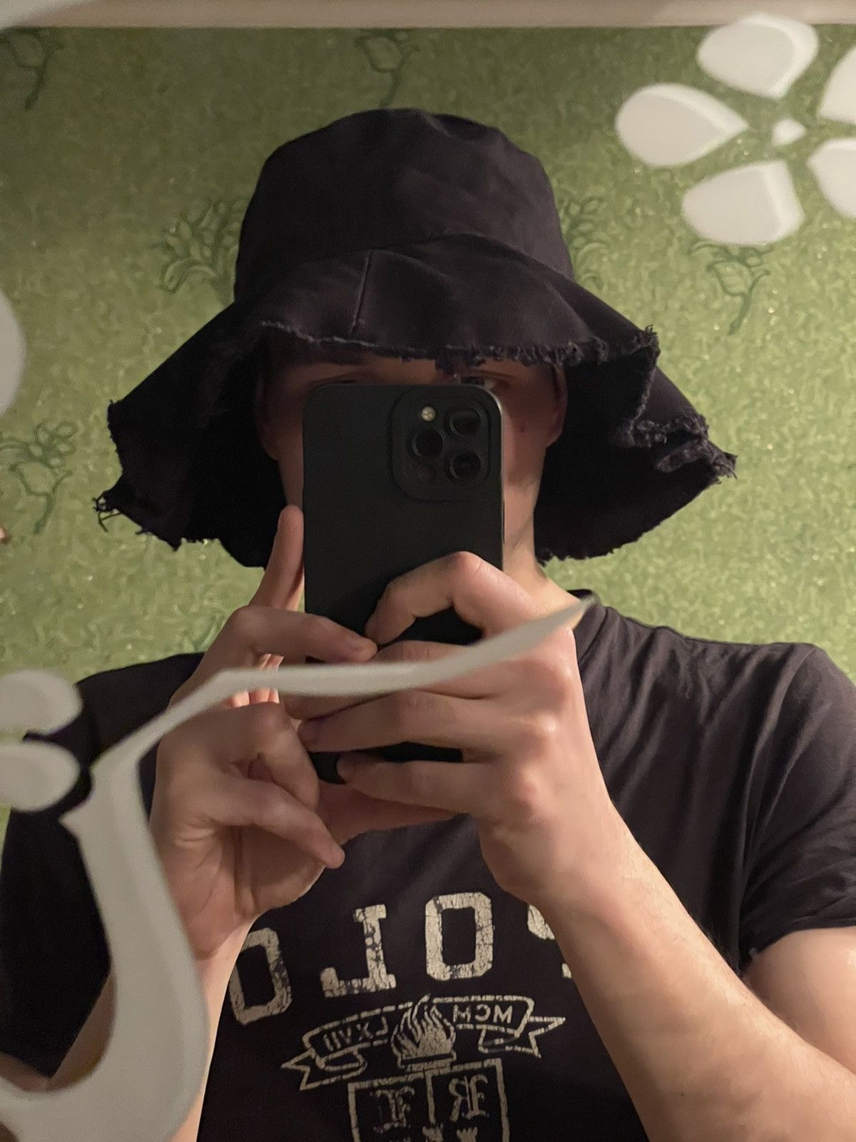 Japanese Brand × Vintage Avant garde Japanese style distresses opening bucket hat vtg Size ONE SIZE - 2 Thumbnail
