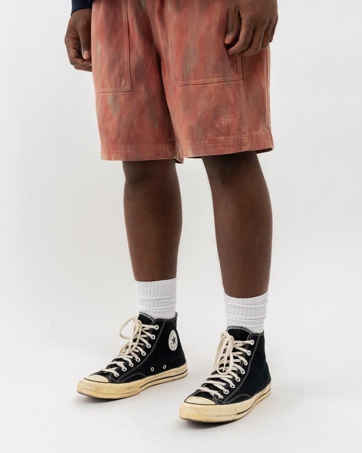 image of Ss21 Stussy Dyed Easy Shorts L in Rust, Men's (Size 34)