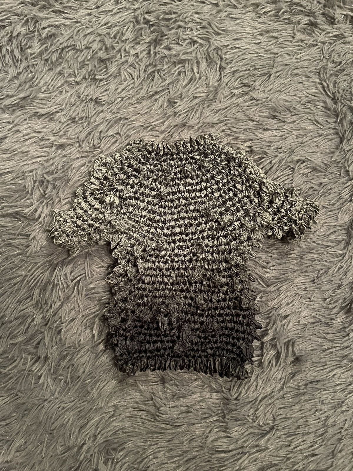 Japanese Brand × Vintage Avant garde Y2K vtg metallic texture Japanese style t-shirt Size ONE SIZE - 1 Thumbnail