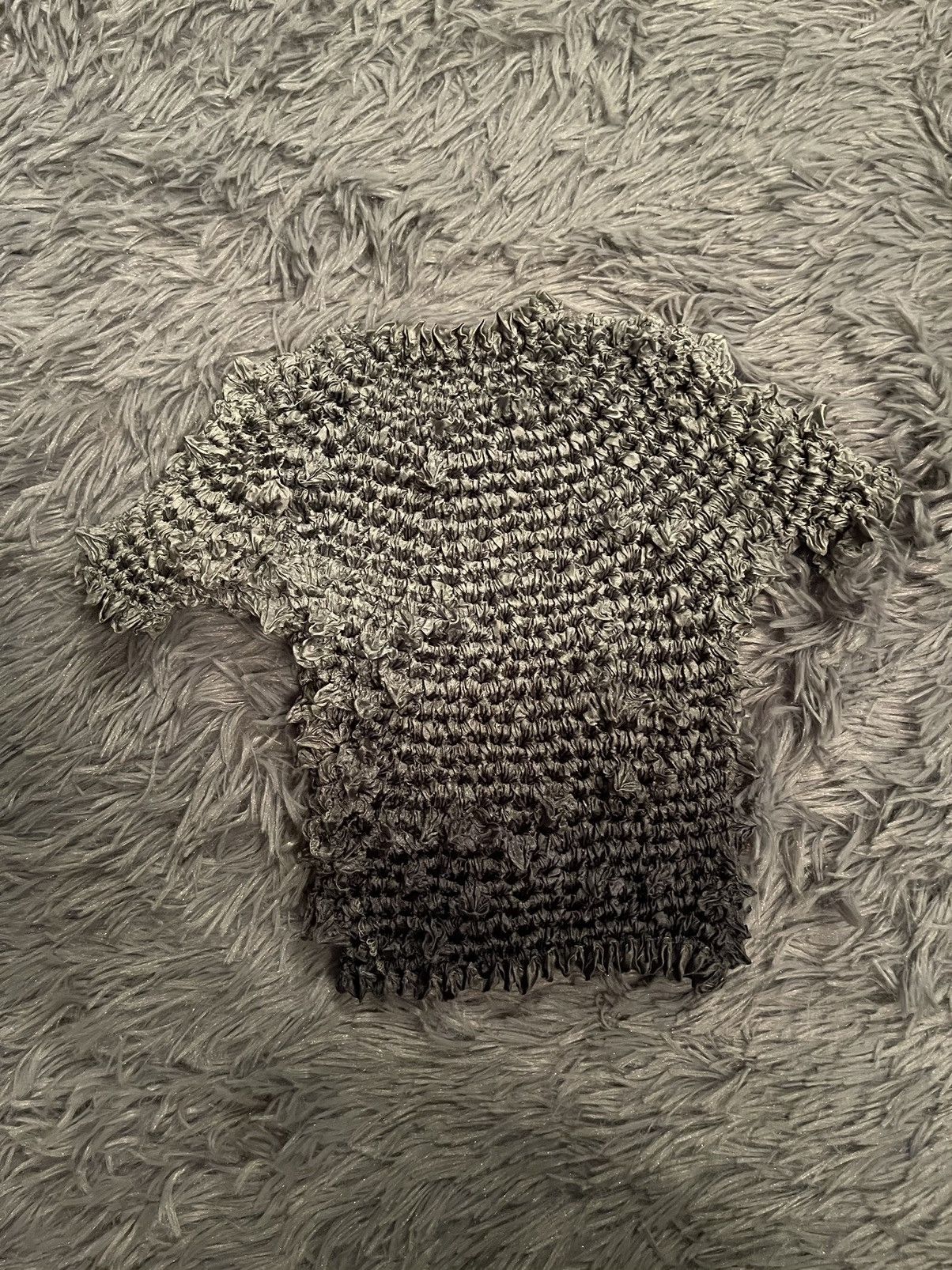 Japanese Brand × Vintage Avant garde Y2K vtg metallic texture Japanese style t-shirt Size ONE SIZE - 5 Thumbnail