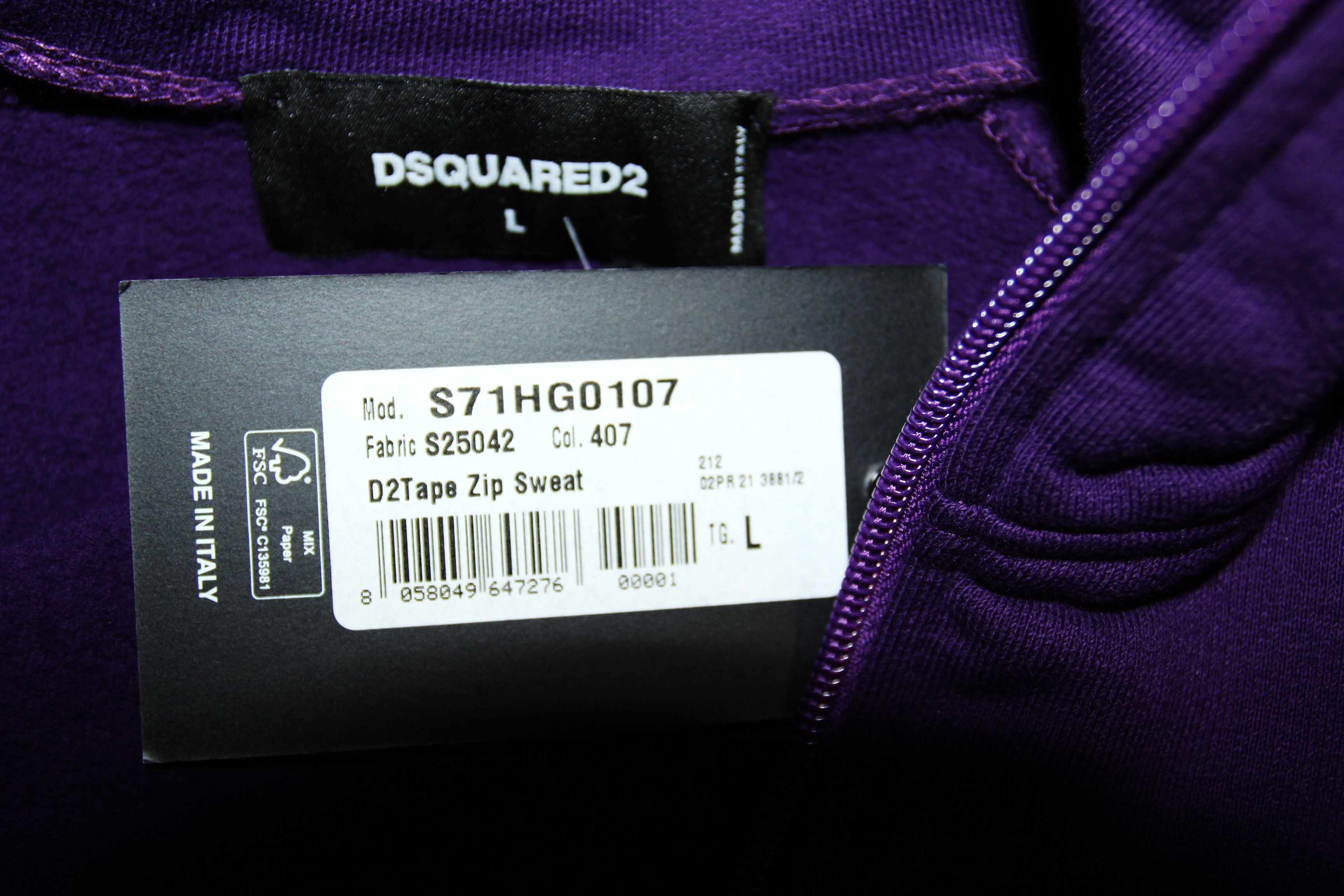 Dsquared2 BNWT AW21 DSQUARED2 TAPE ZIP SWEATSHIRT JACKET L Size US L / EU 52-54 / 3 - 8 Thumbnail
