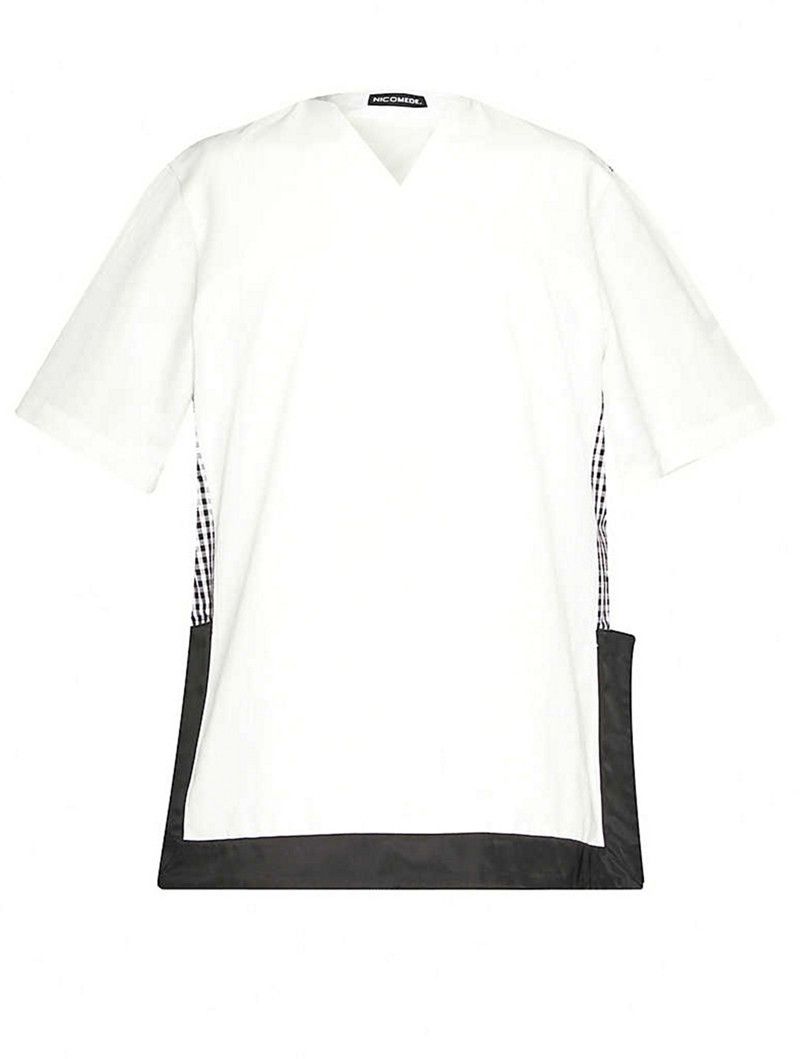 Nicomede Talavera BNWT SS20 NICOMEDE EPISODE 1 GINGHAM MOIRE STRETCH TSHIRT L Size US L / EU 52-54 / 3 - 13 Thumbnail