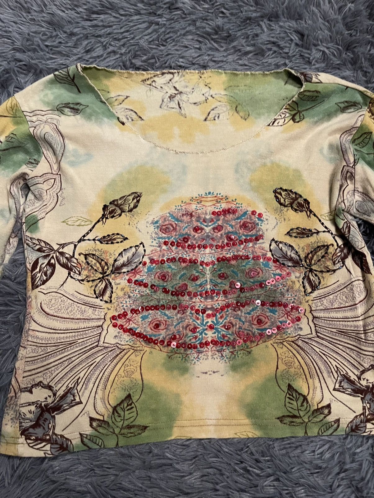 Vintage Vintage 90s JPG style printed shining longsleeve Size M / US 6-8 / IT 42-44 - 4 Thumbnail