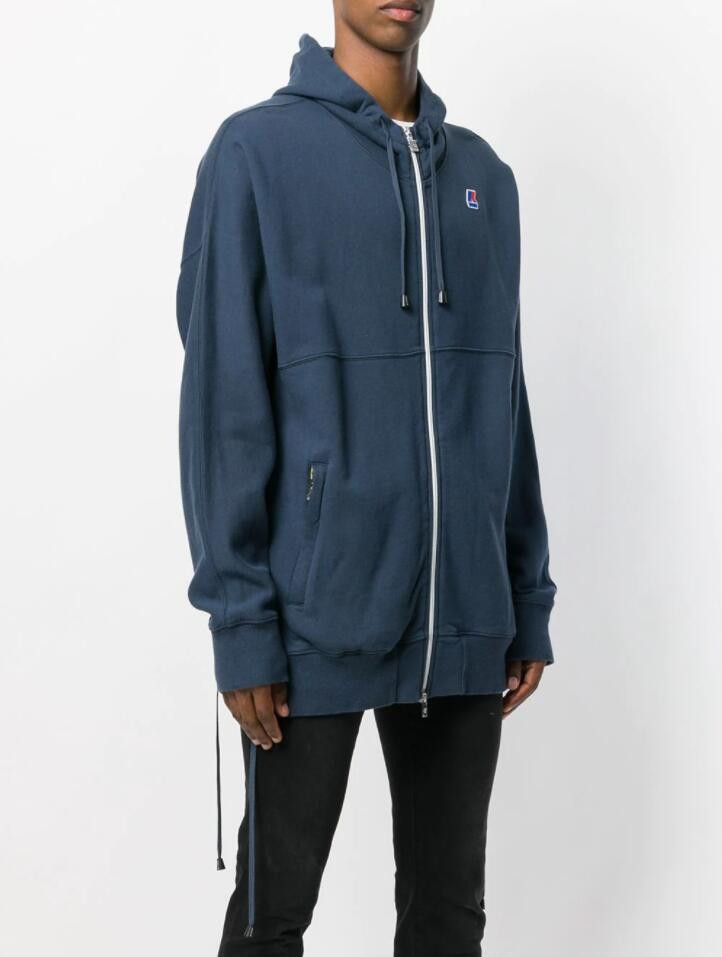 Image of Ss18 Faith Connexion X K-Way Laced Hoodie Xs in Navy, Men's