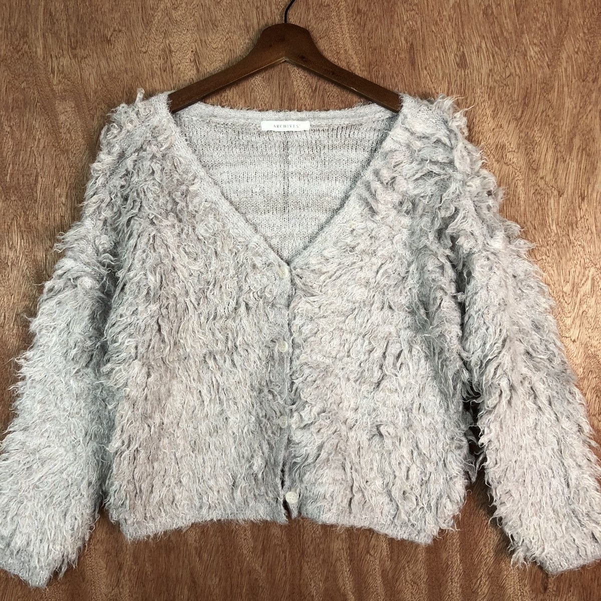 Vintage DL Archives Mohair shaggy softfur cardigan Knitwear #c374 Size M / US 6-8 / IT 42-44 - 3 Thumbnail