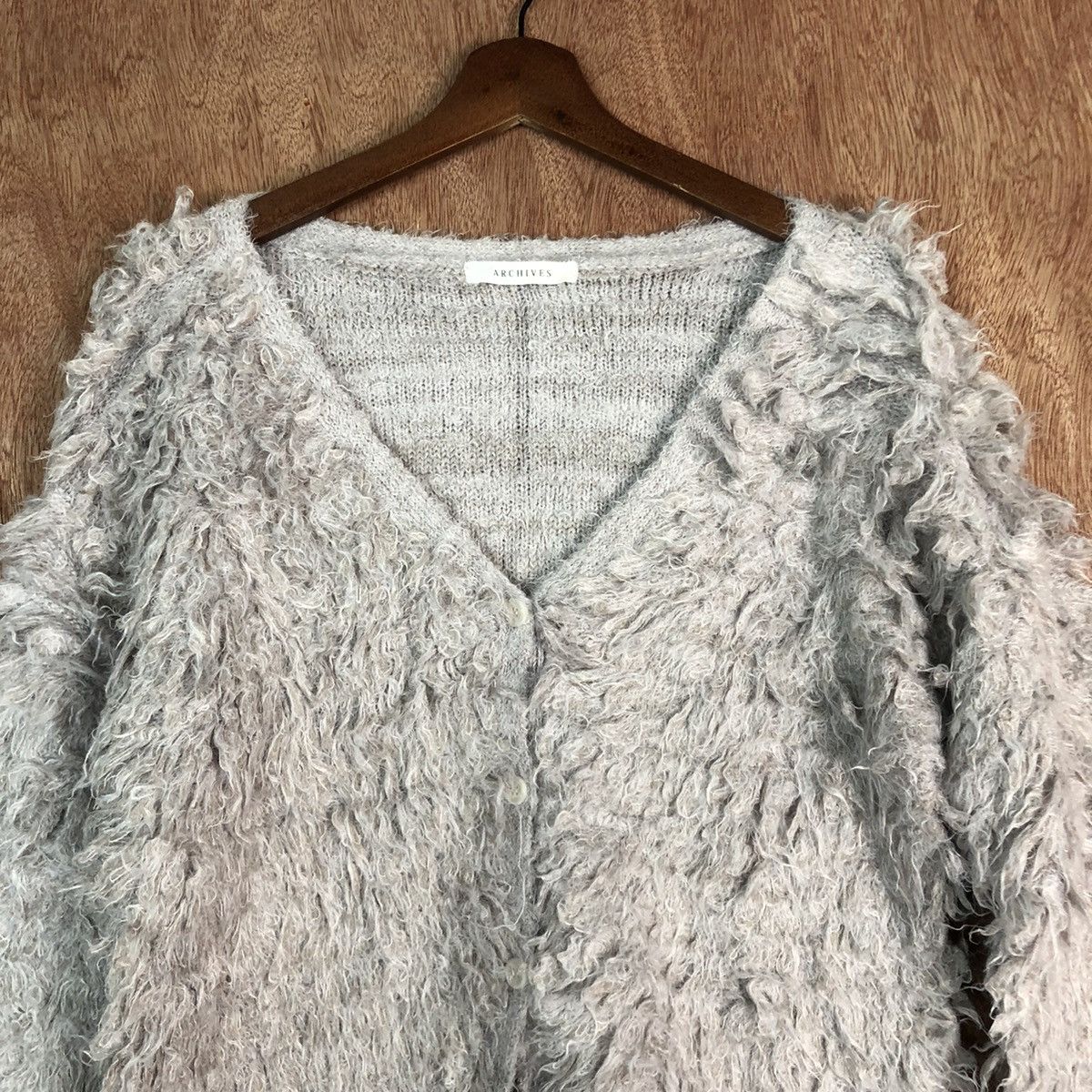 Vintage DL Archives Mohair shaggy softfur cardigan Knitwear #c374 Size M / US 6-8 / IT 42-44 - 2 Thumbnail
