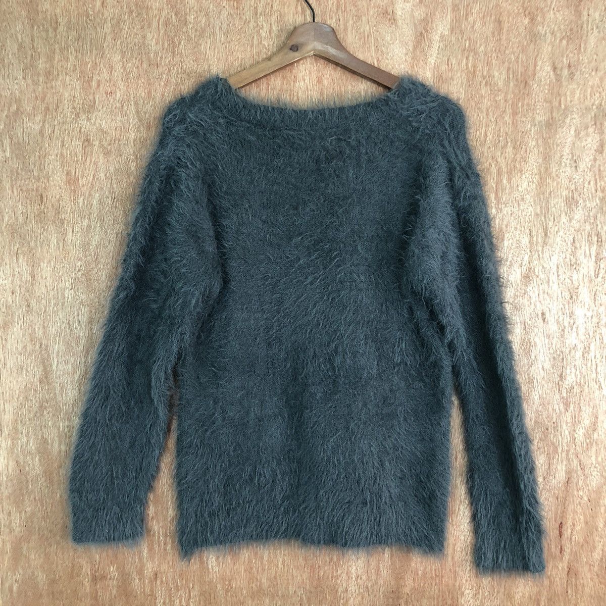 Homespun Knitwear DL Khalita Dark Grey Mohair Shag Shaggy knitwear #c391 Size US M / EU 48-50 / 2 - 9 Thumbnail