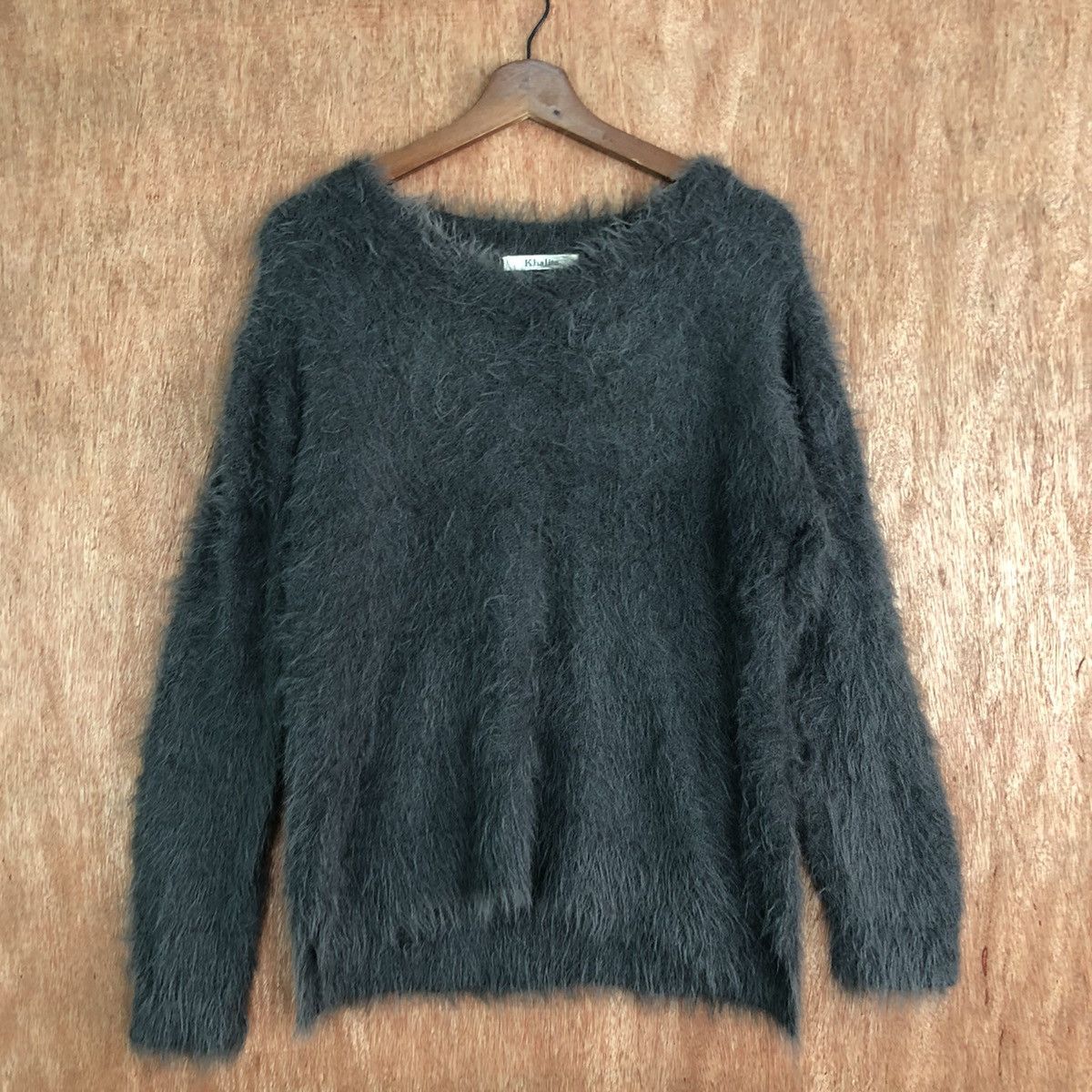 Homespun Knitwear DL Khalita Dark Grey Mohair Shag Shaggy knitwear #c391 Size US M / EU 48-50 / 2 - 3 Thumbnail