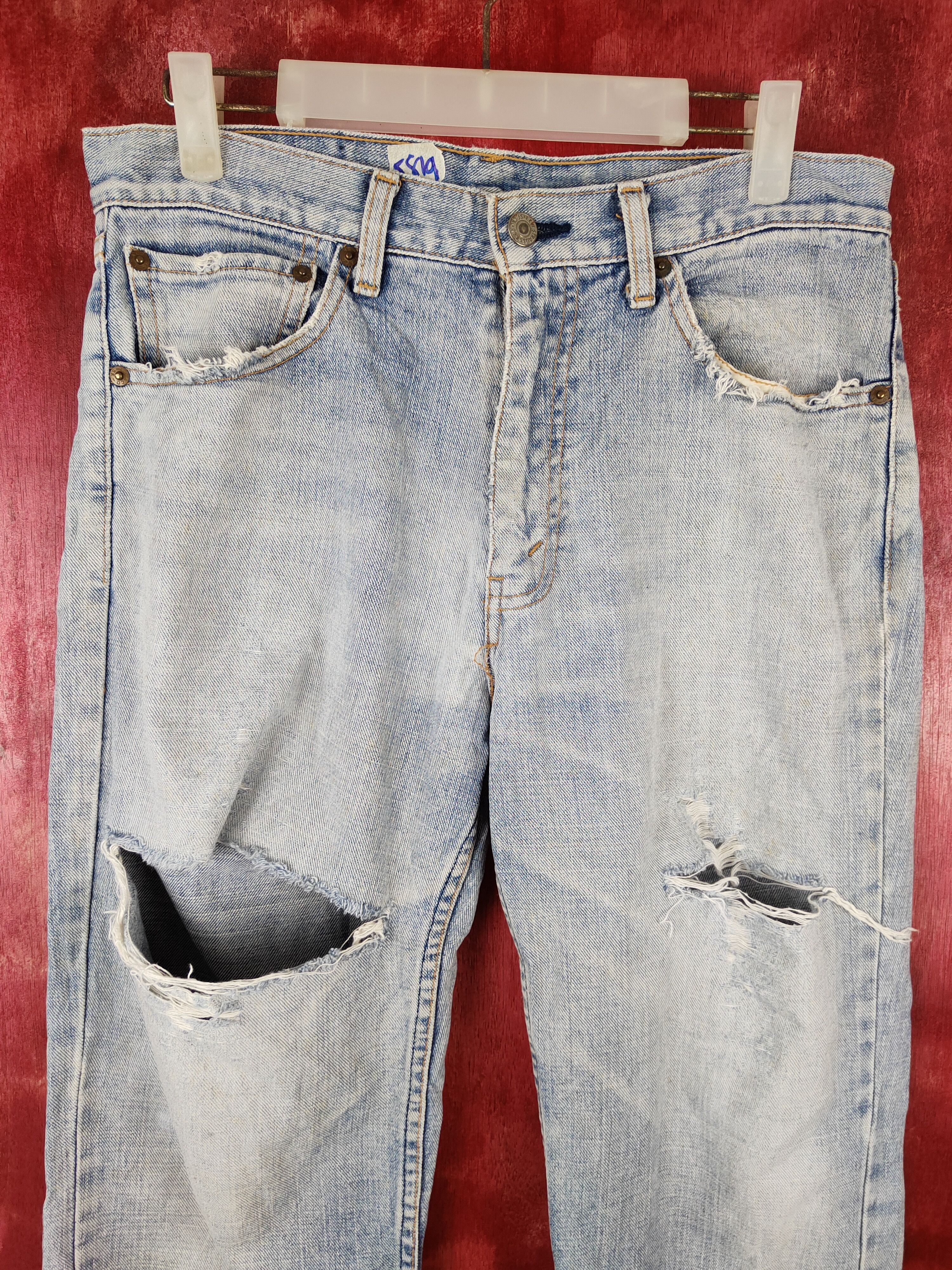 Levi's Dl Levi's Blue Faded Ripped Distressed Denim Pants#S537 Size US 32 / EU 48 - 2 Thumbnail