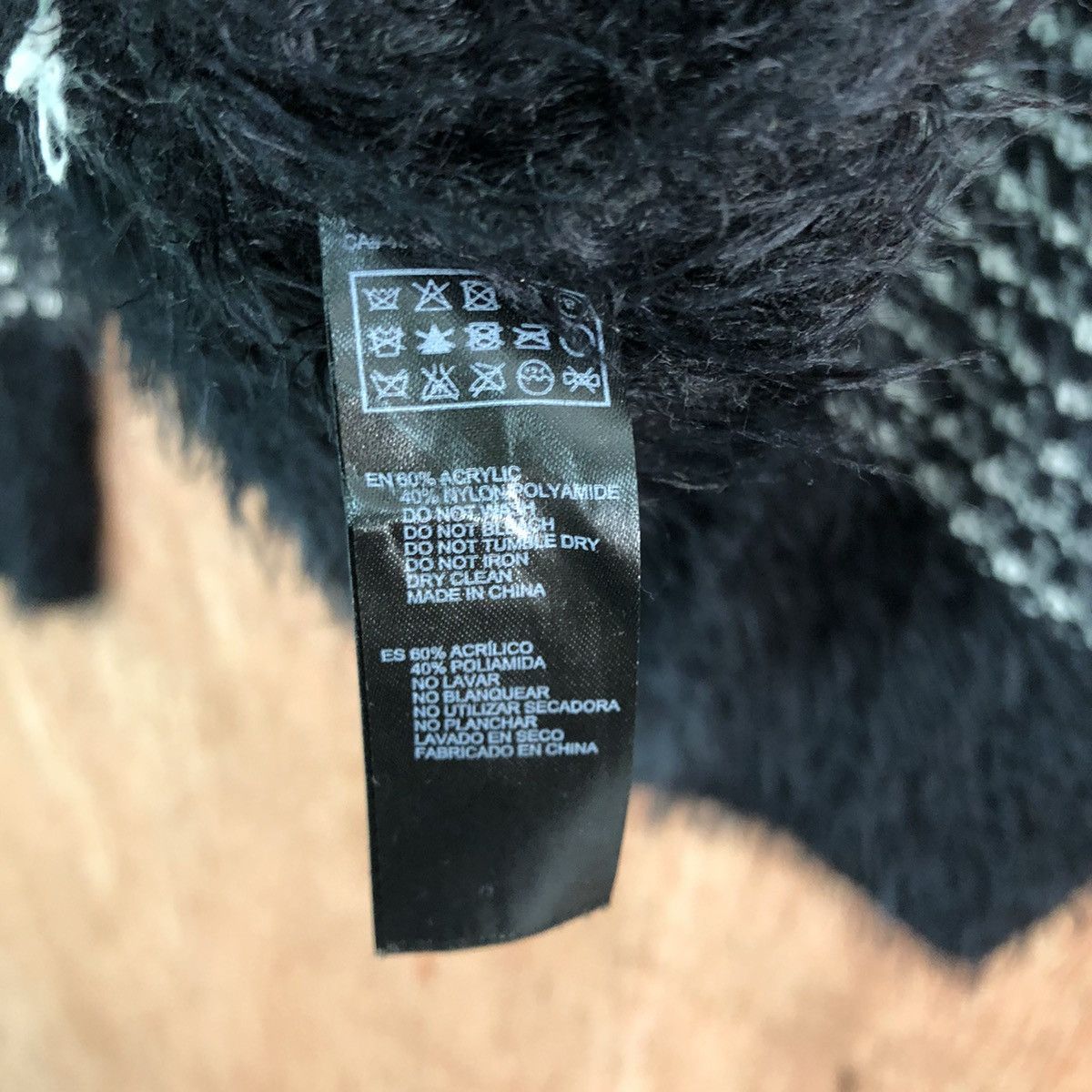 Homespun Knitwear DLL Forever Stripe Black Mohair Shag Shaggy Knitwear #c397 Size US S / EU 44-46 / 1 - 11 Thumbnail