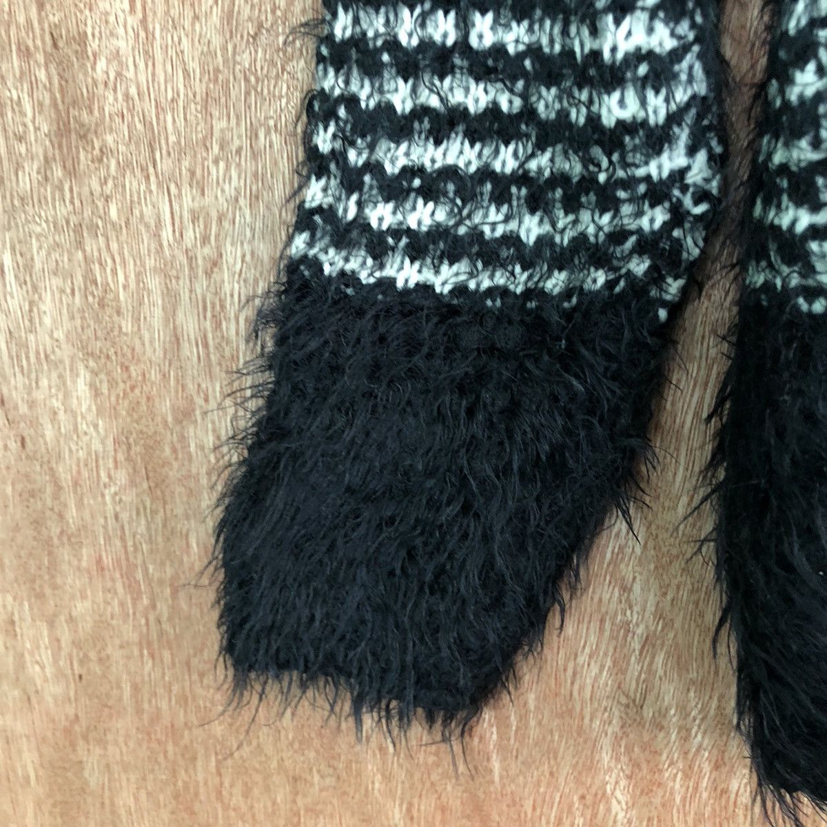 Homespun Knitwear DLL Forever Stripe Black Mohair Shag Shaggy Knitwear #c397 Size US S / EU 44-46 / 1 - 6 Thumbnail