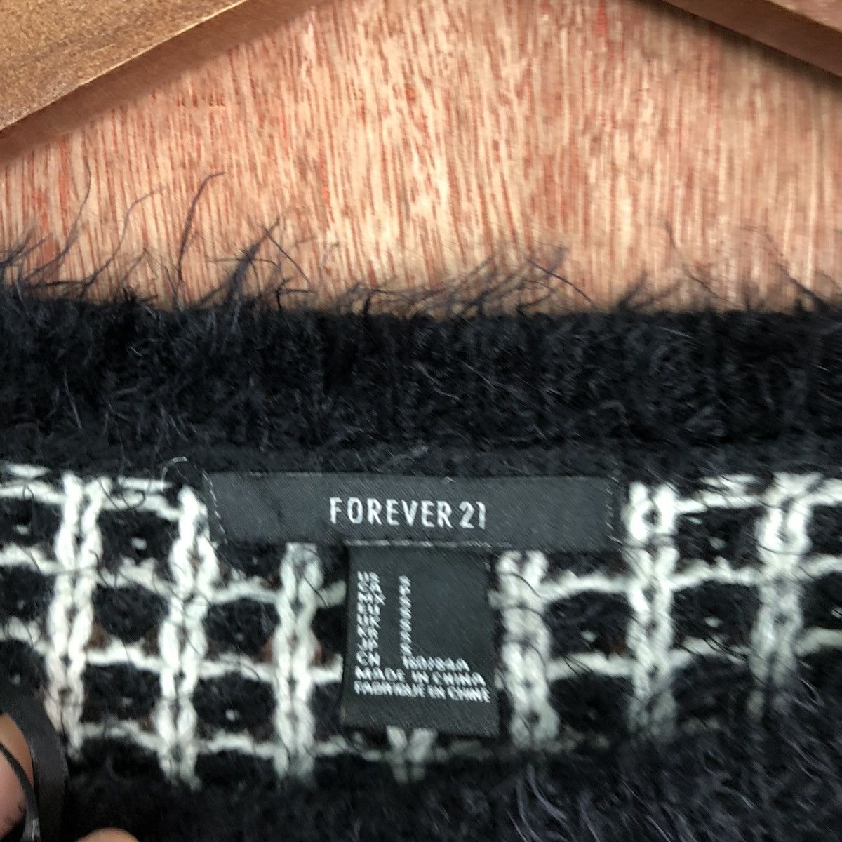 Homespun Knitwear DLL Forever Stripe Black Mohair Shag Shaggy Knitwear #c397 Size US S / EU 44-46 / 1 - 9 Thumbnail