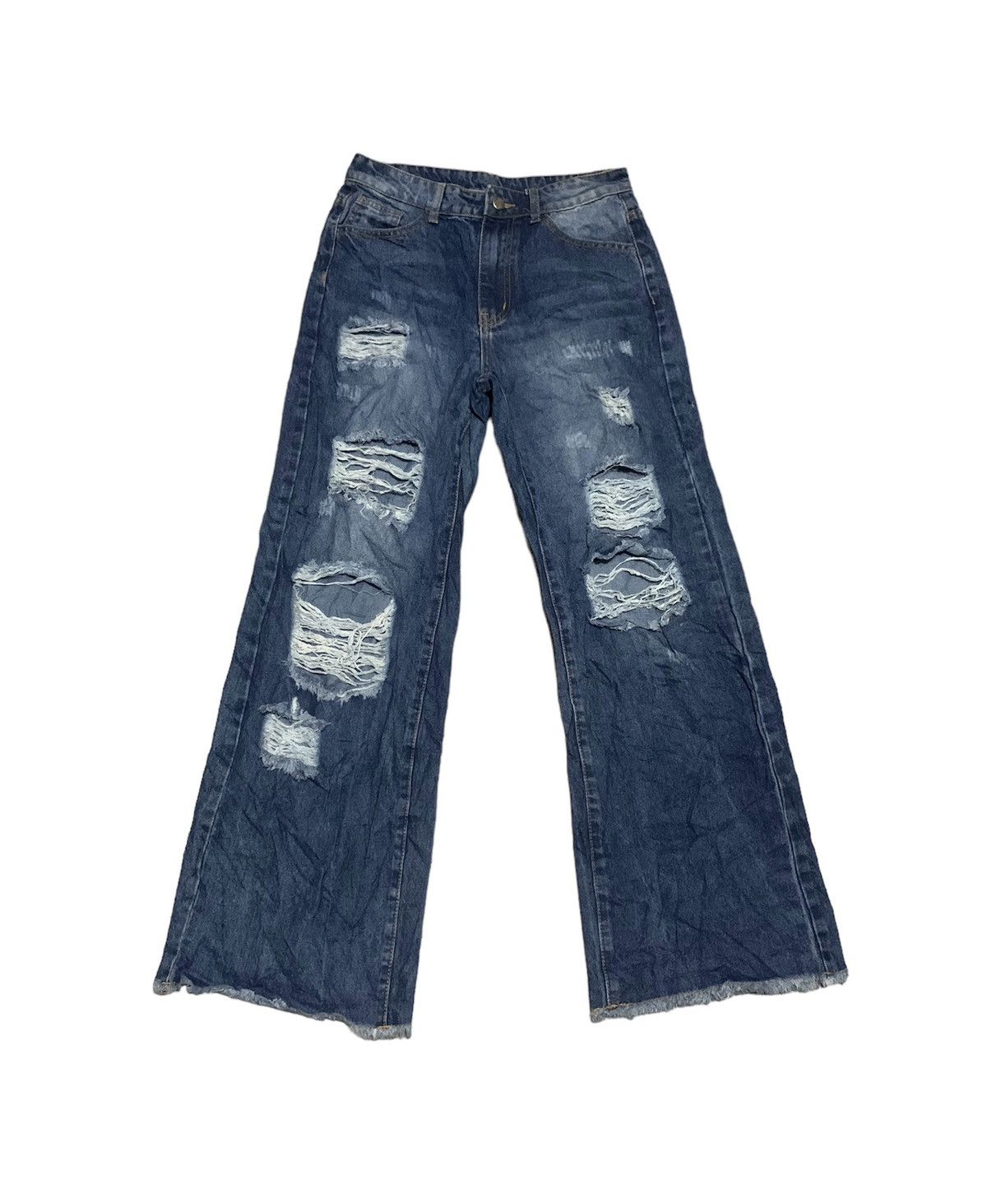 image of Archival Clothing x Vintage Shein Wideleg Jeans in Blue Denim, Men's (Size 28)