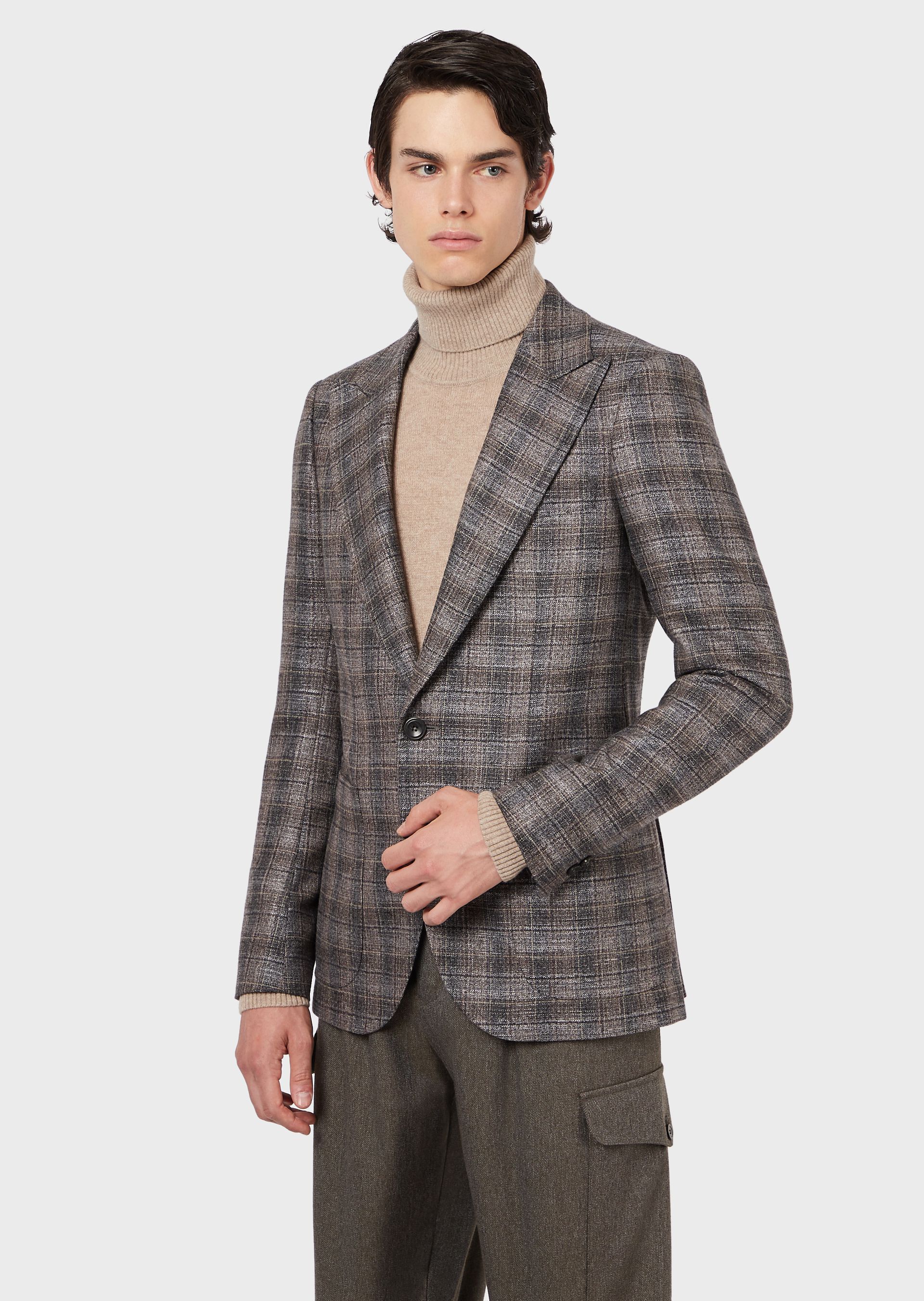 Emporio Armani BNWT AW20 EMPORIO ARMANI ETCHED CHECKED BLAZER 52 Size US L / EU 52-54 / 3 - 1 Thumbnail
