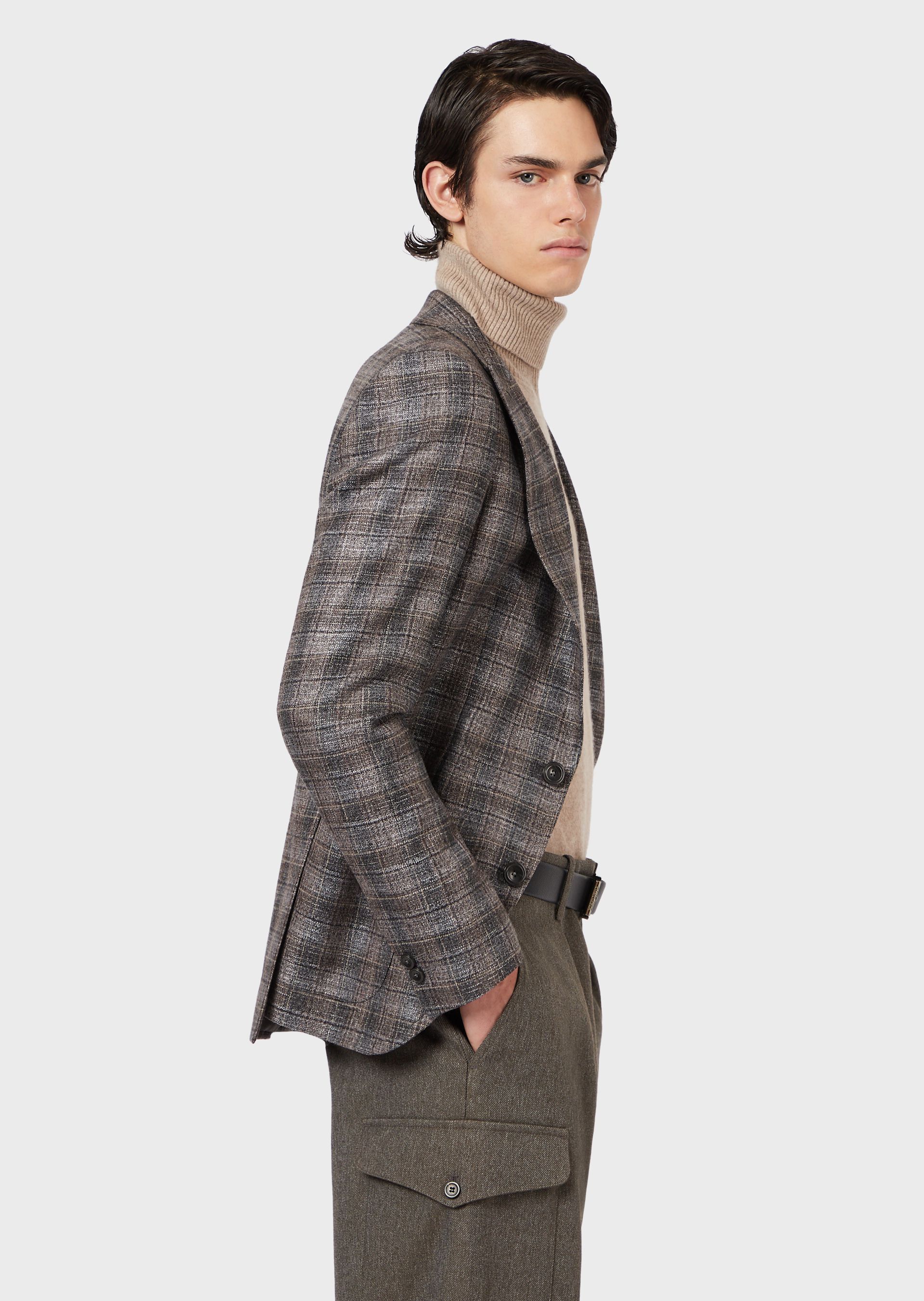 Emporio Armani BNWT AW20 EMPORIO ARMANI ETCHED CHECKED BLAZER 52 Size US L / EU 52-54 / 3 - 18 Thumbnail