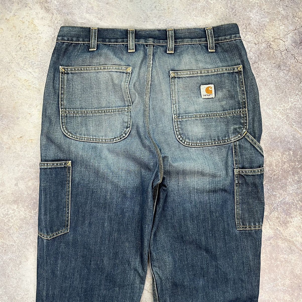 Carhartt × Carhartt Wip VINTAGE TRASHED CARHATT WORK 🛠️ JEANS PANTS 34x36 Size US 34 / EU 50 - 3 Thumbnail
