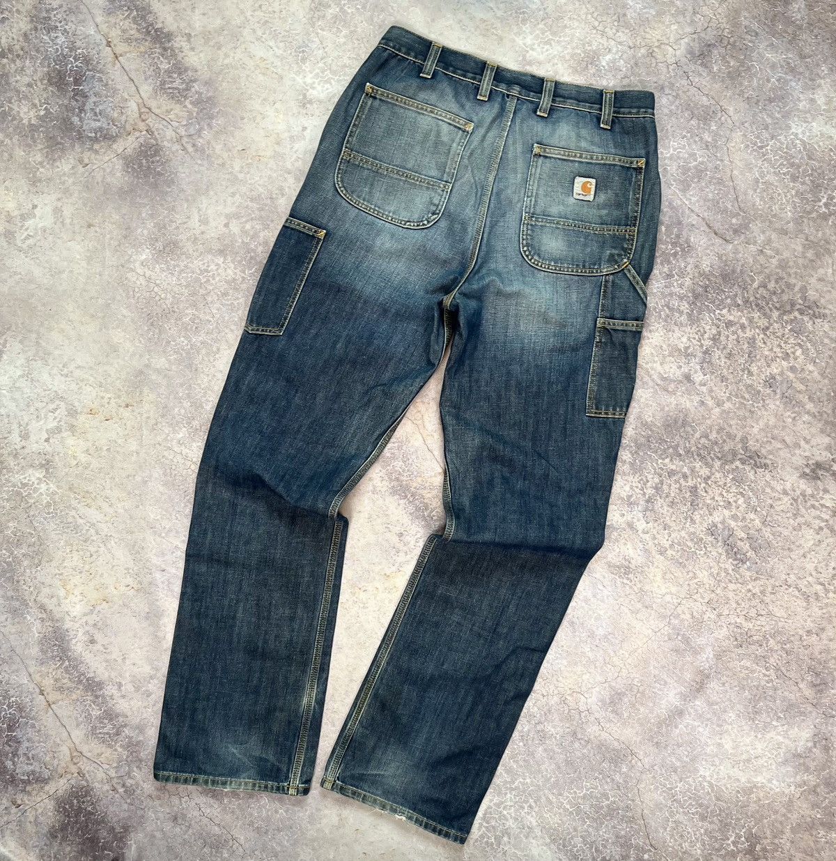 Carhartt × Carhartt Wip VINTAGE TRASHED CARHATT WORK 🛠️ JEANS PANTS 34x36 Size US 34 / EU 50 - 1 Thumbnail