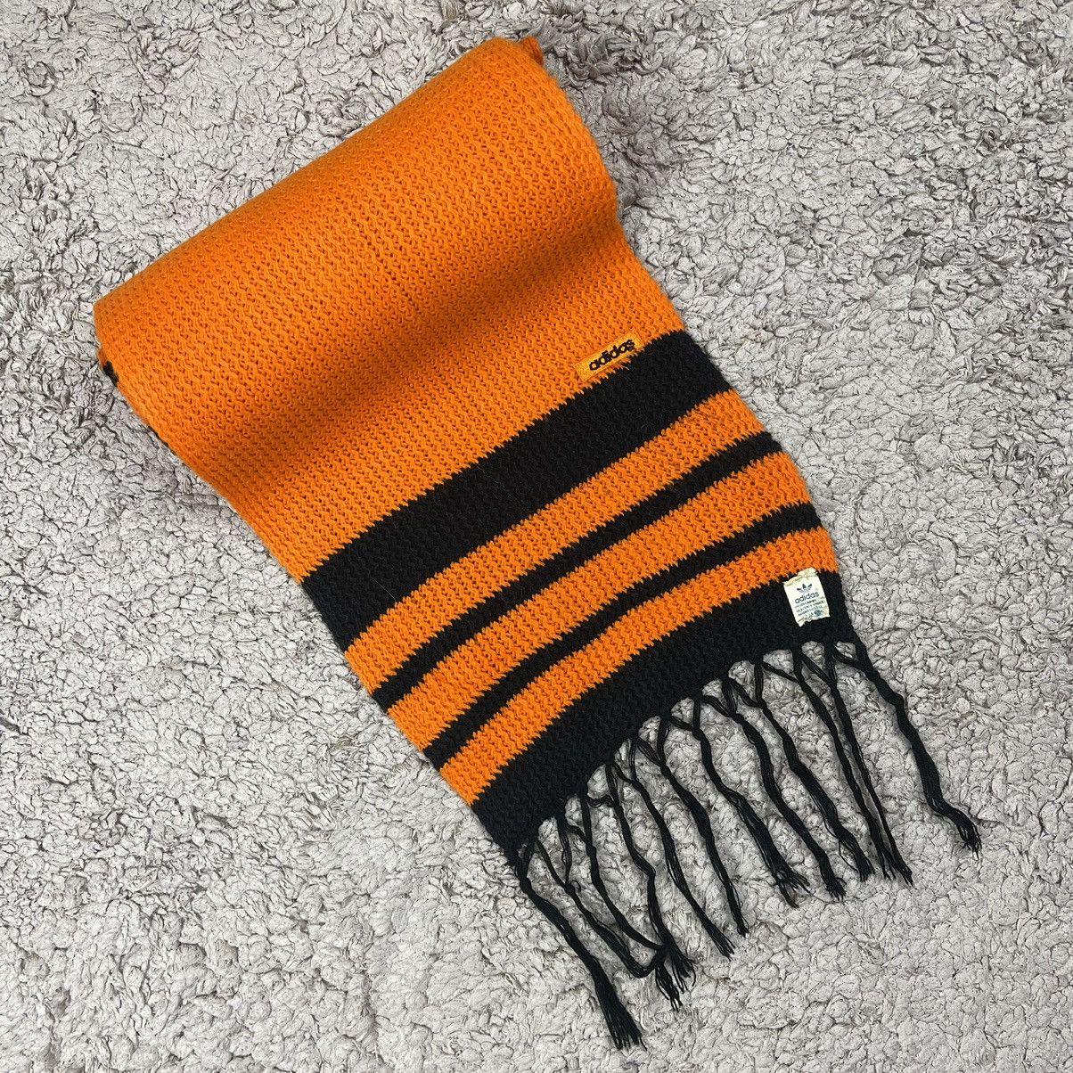 Vintage Vintage Adidas Knit Orange Scarf/Muffler Size ONE SIZE - 1 Thumbnail