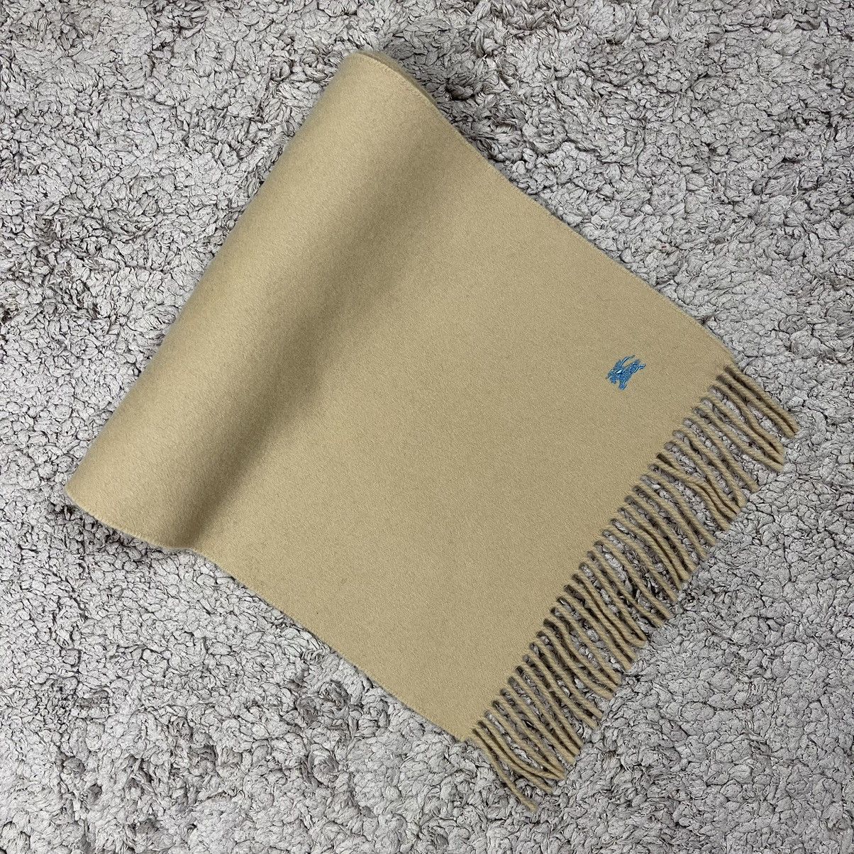 image of Vintage Burberry London Solid Cream Wool Scarf/muffler, Men's