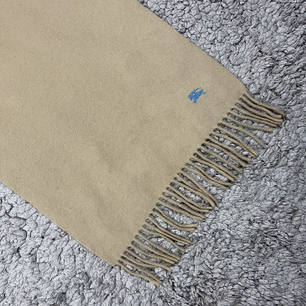 Burberry Vintage Burberry London Solid Cream Wool Scarf/Muffler Size ONE SIZE - 4 Thumbnail