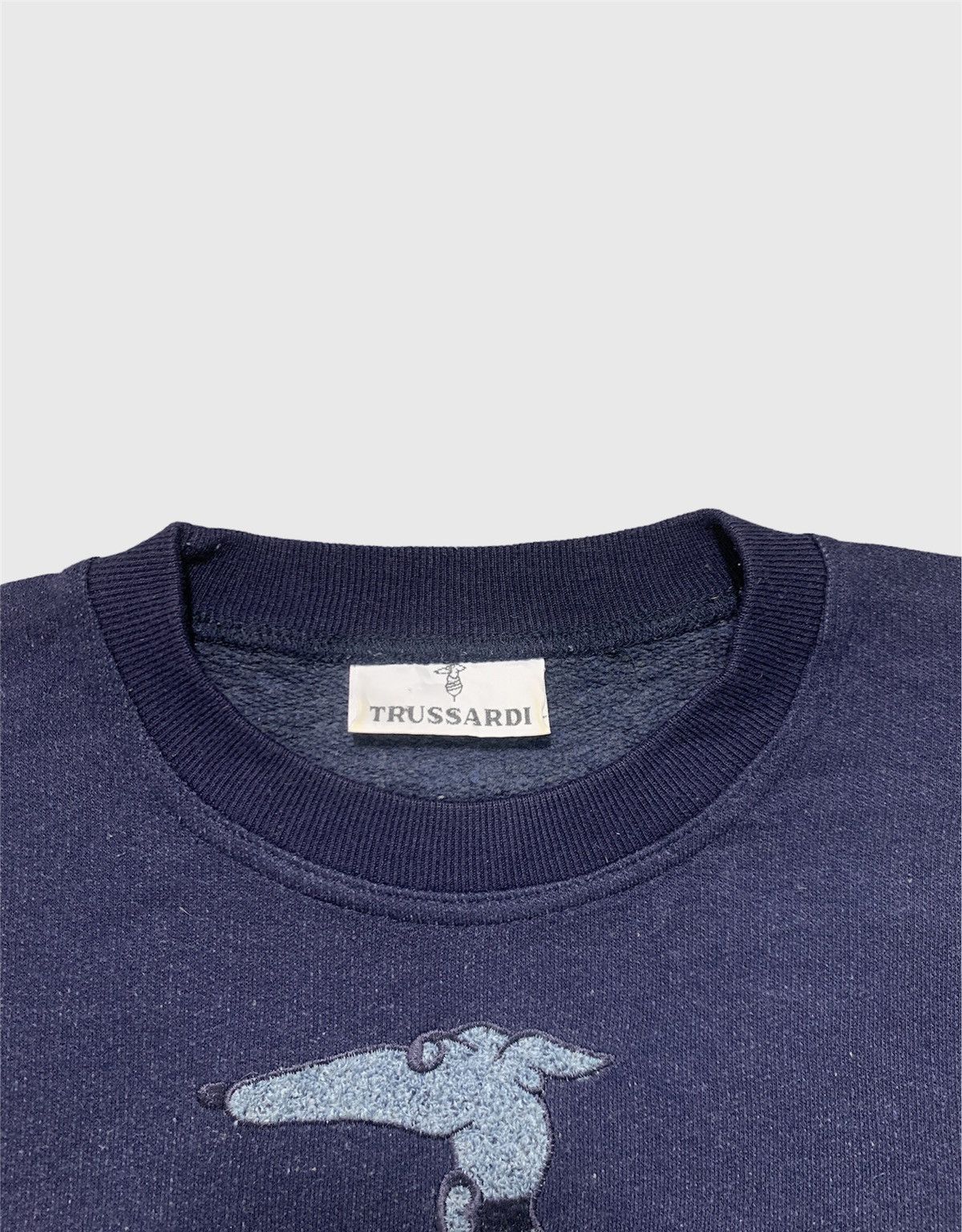 Trussardi × Vintage Vintage Trussardi Embroidered Crewneck Spellout Sweatshirt Size US L / EU 52-54 / 3 - 6 Thumbnail