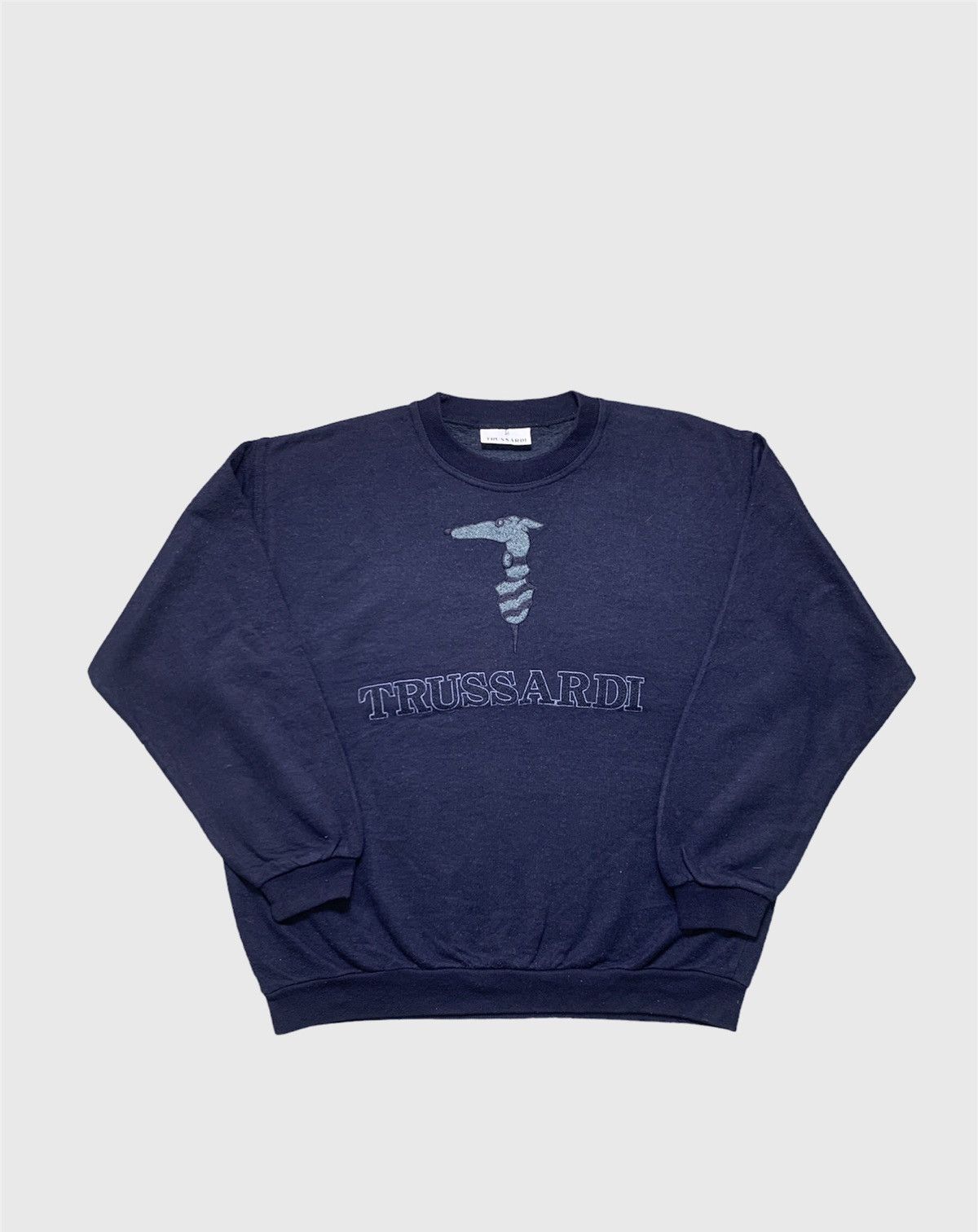 Trussardi × Vintage Vintage Trussardi Embroidered Crewneck Spellout Sweatshirt Size US L / EU 52-54 / 3 - 1 Thumbnail