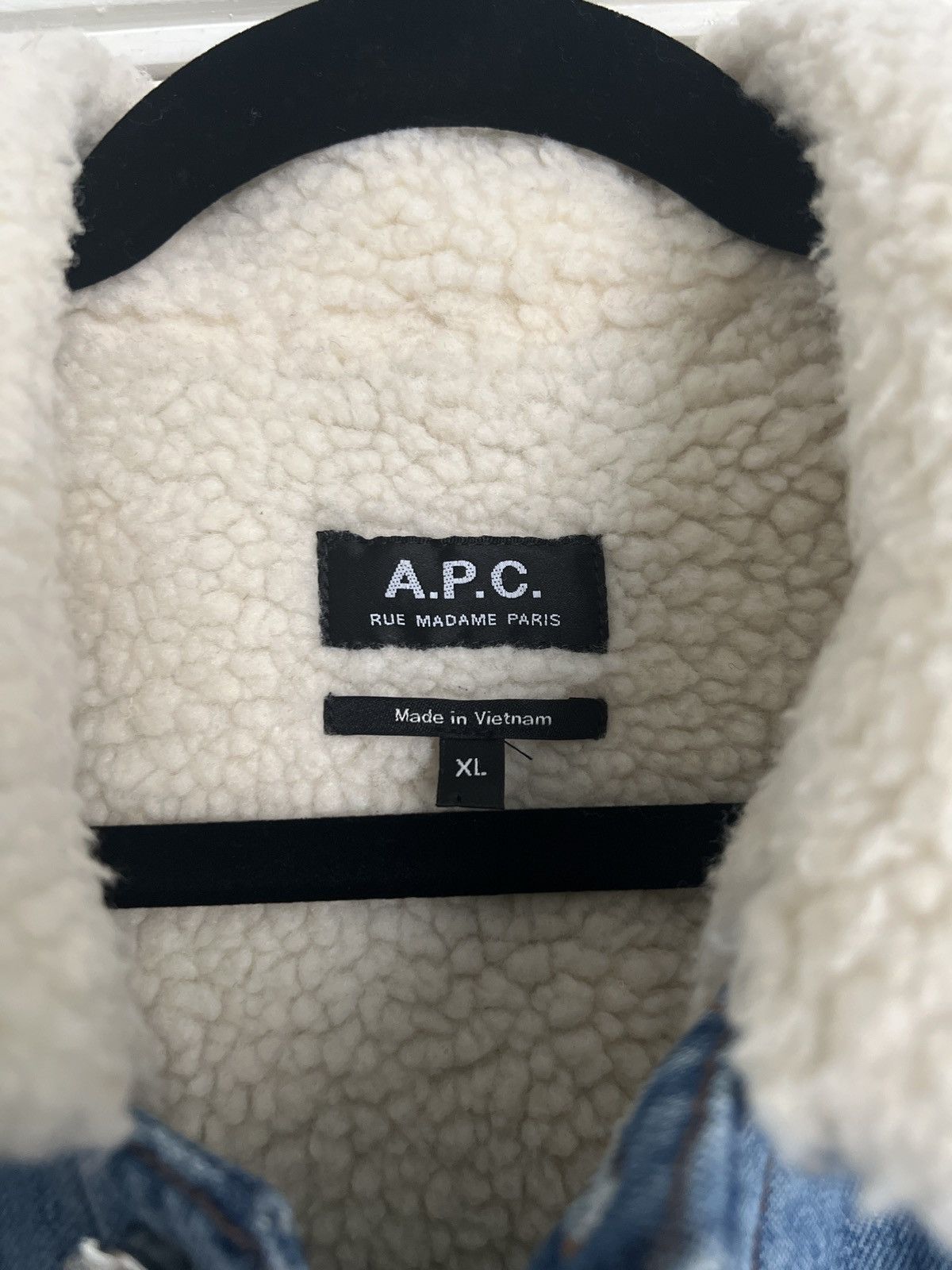 A.P.C. A.P.C. Julien Blue Denim Shearling Denim Jacket Size US XL / EU 56 / 4 - 2 Thumbnail