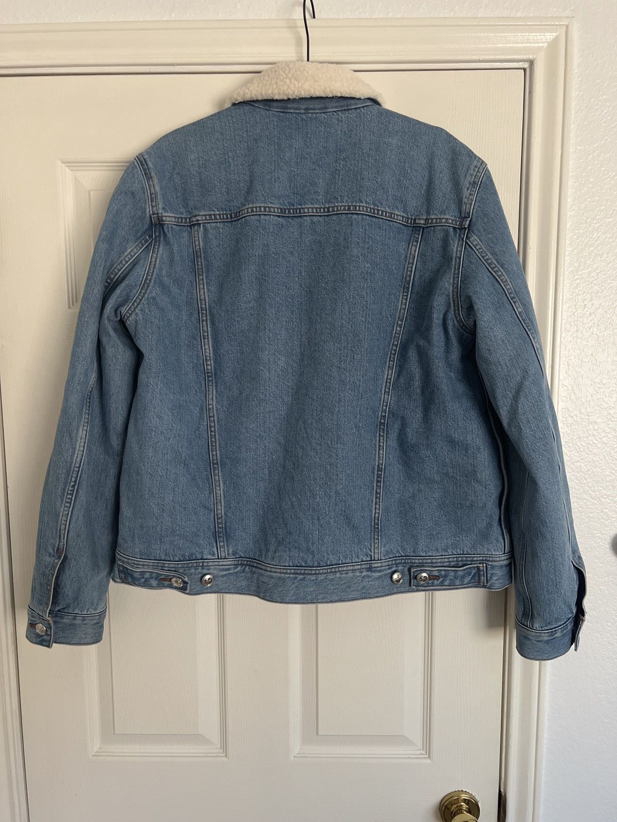 A.P.C. A.P.C. Julien Blue Denim Shearling Denim Jacket Size US XL / EU 56 / 4 - 4 Thumbnail