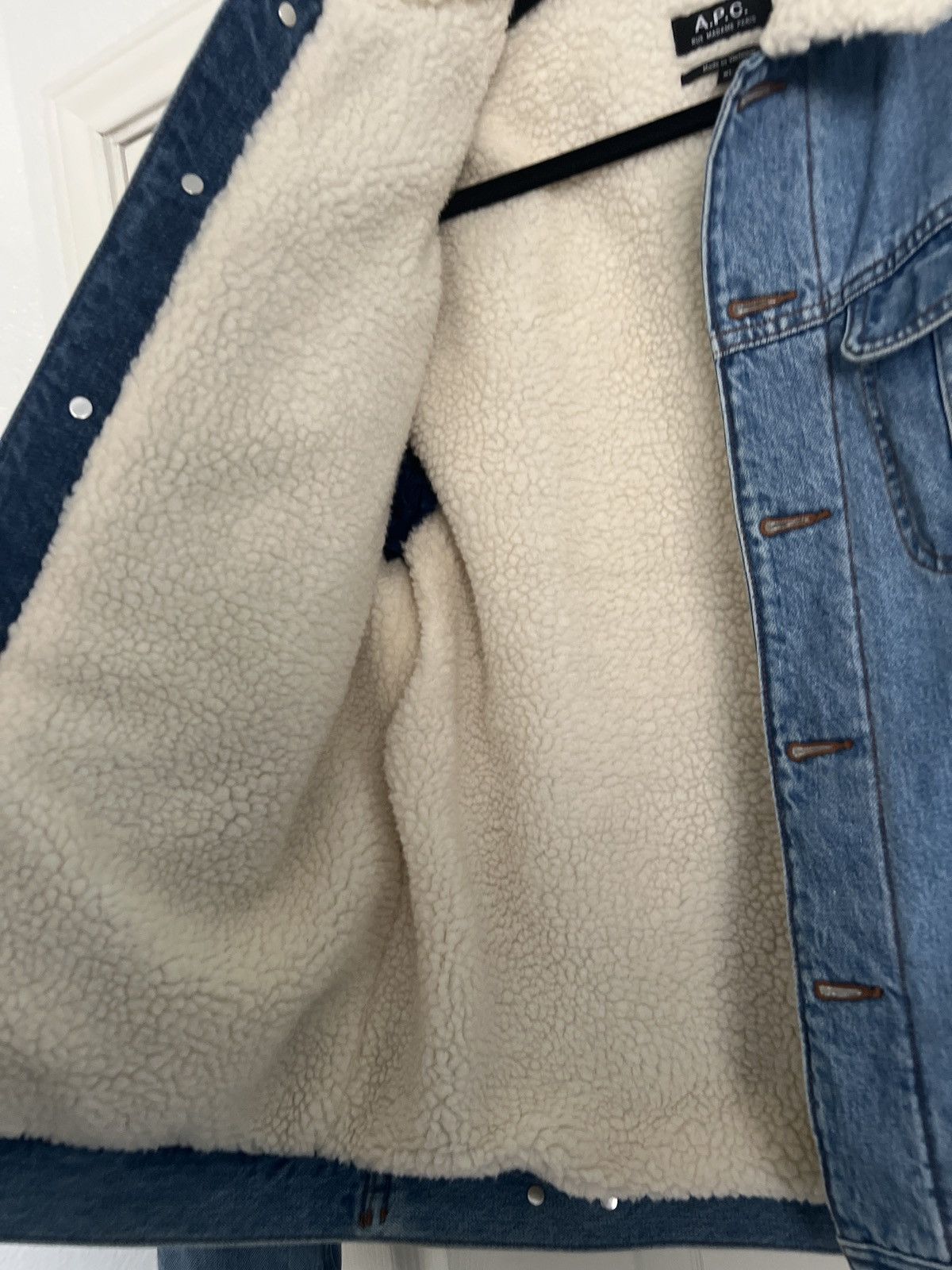 A.P.C. A.P.C. Julien Blue Denim Shearling Denim Jacket Size US XL / EU 56 / 4 - 3 Thumbnail