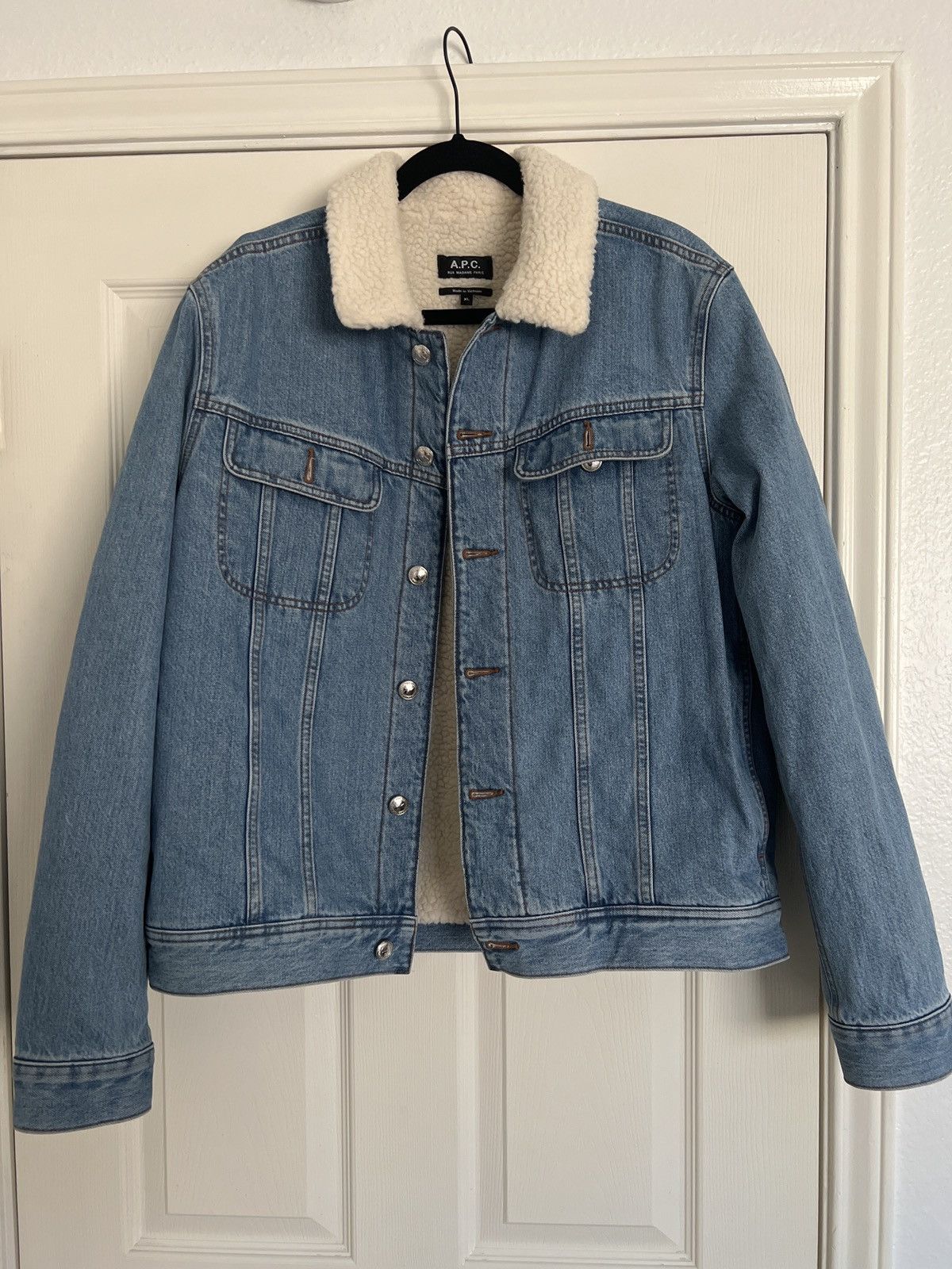 A.P.C. A.P.C. Julien Blue Denim Shearling Denim Jacket Size US XL / EU 56 / 4 - 1 Thumbnail