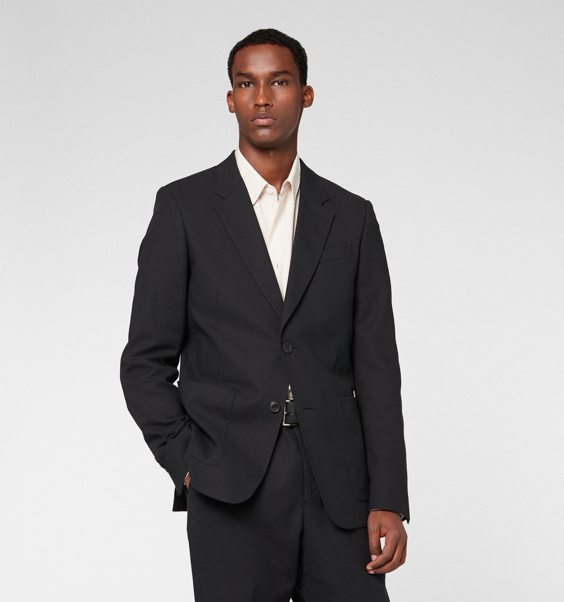 image of Ss20 Ami Two Buttons Patch Pockets Jacket 50 in Black, Men's (Size Medium)