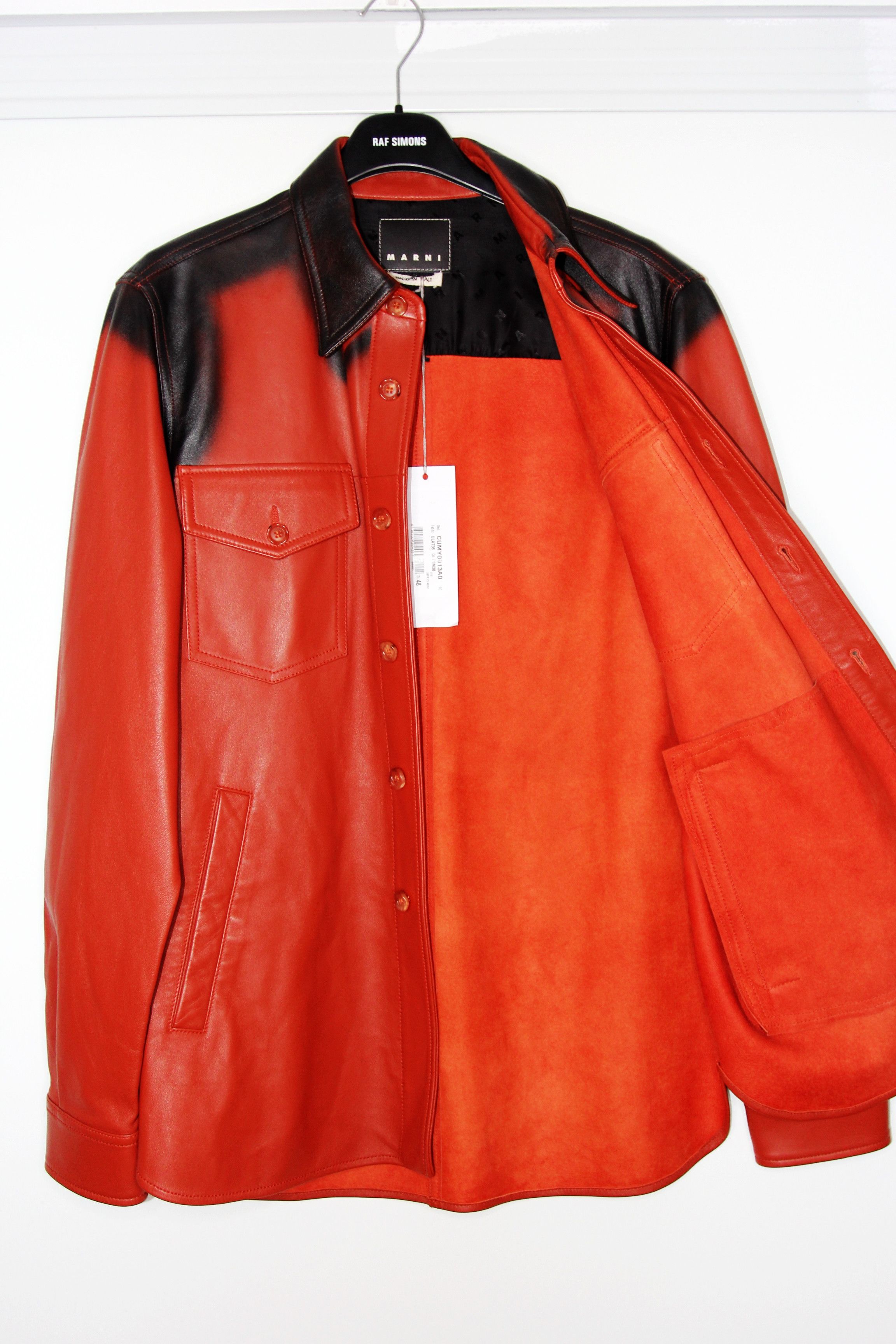 Marni BNWT AW21 MARNI SPRAY PRINT LEATHER SHIRT JACKET 48 Size US M / EU 48-50 / 2 - 8 Thumbnail